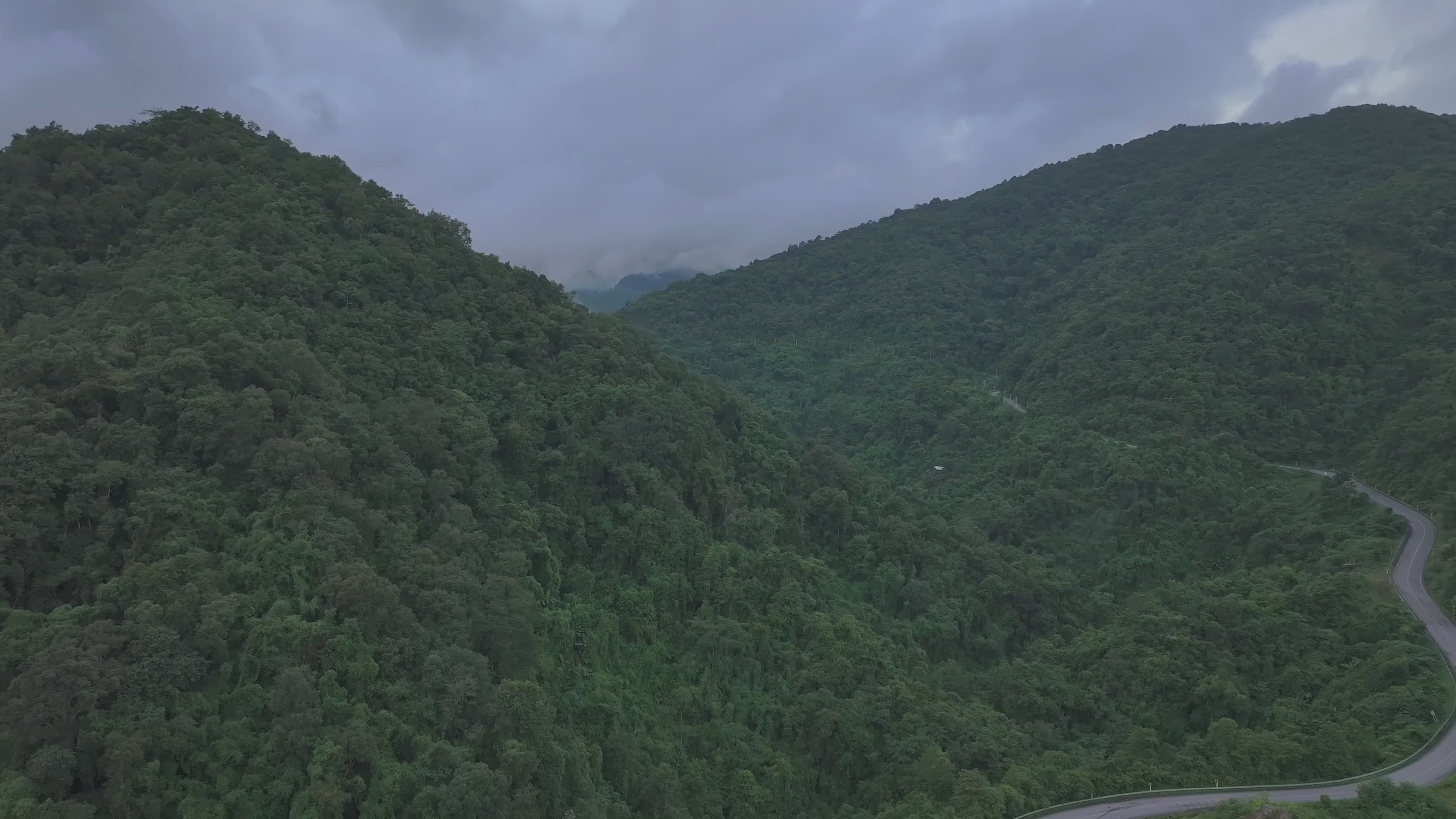 Aerial View of Lush Green Mountain Range Free Stock Video Footage ...