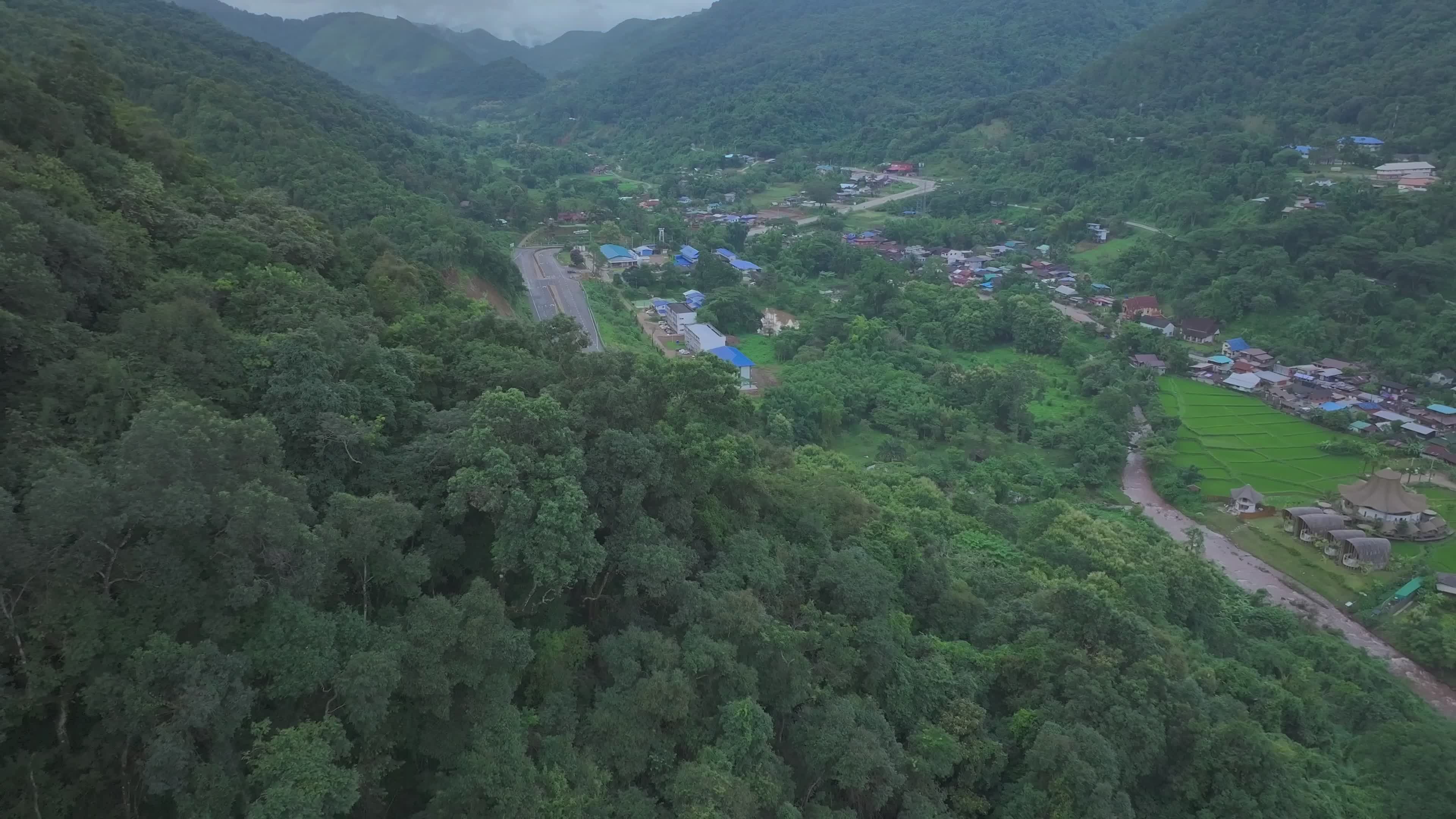 Aerial View of Lush Green Countryside Landscape Free Stock Video ...