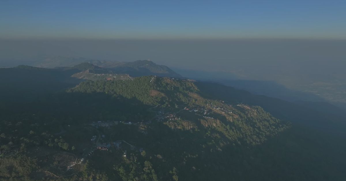 Landscape View Video Aerial View of Lush Mountain Landscapes at Dusk Free Stock Video ...