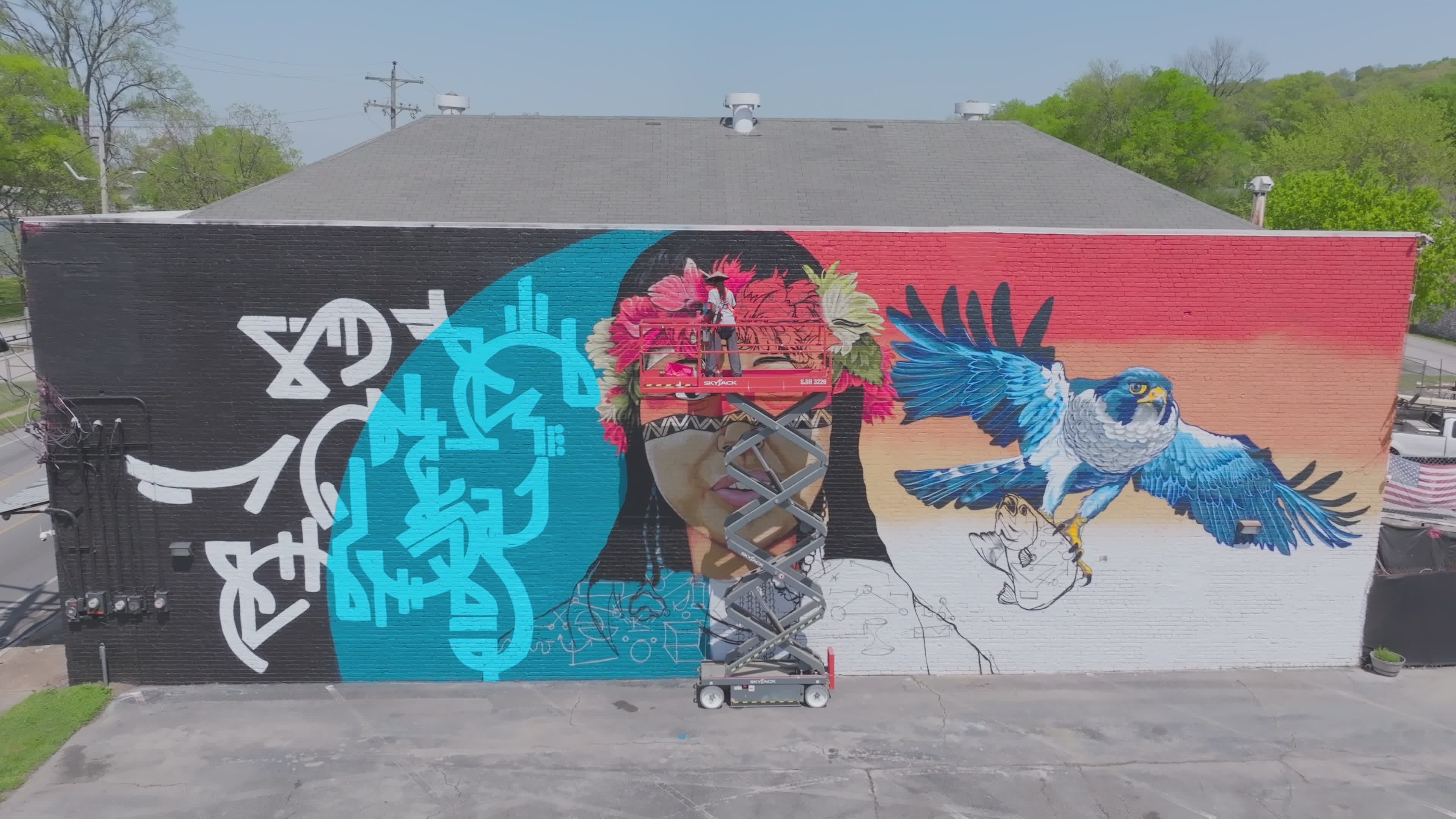 Vibrant Street Art Graffiti Mural Creation Free Stock Video Footage ...