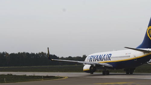 An Airplane Positioning In The Airport Runway