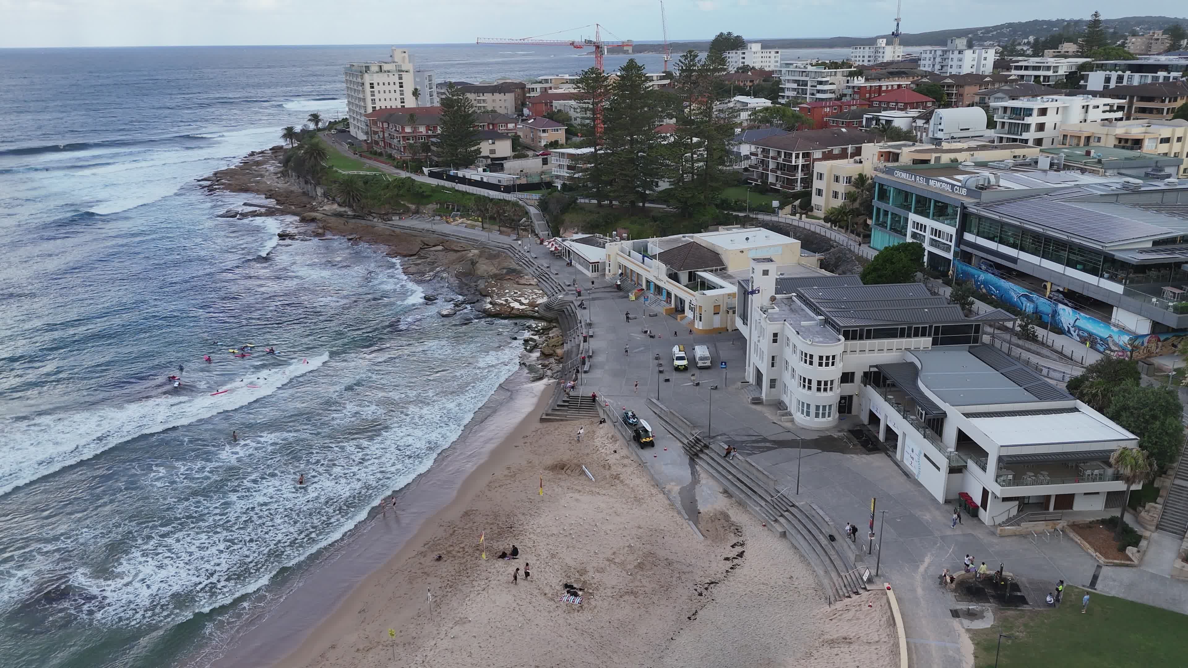 Scenic Aerial View of Coastal Town and Beachfront Free Stock Video ...