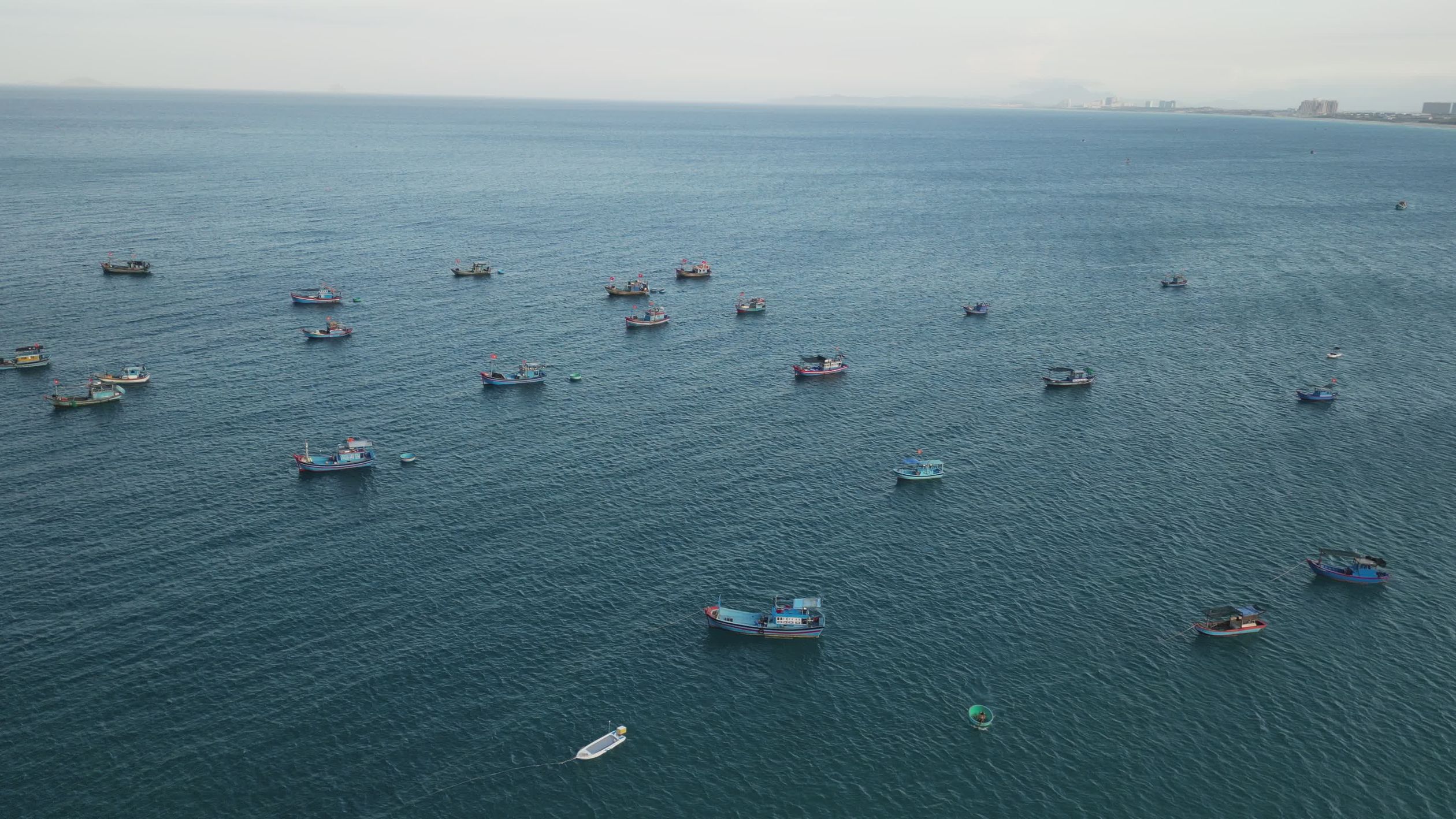 Aerial View of Boats on Calm Ocean Waters Free Stock Video Footage ...
