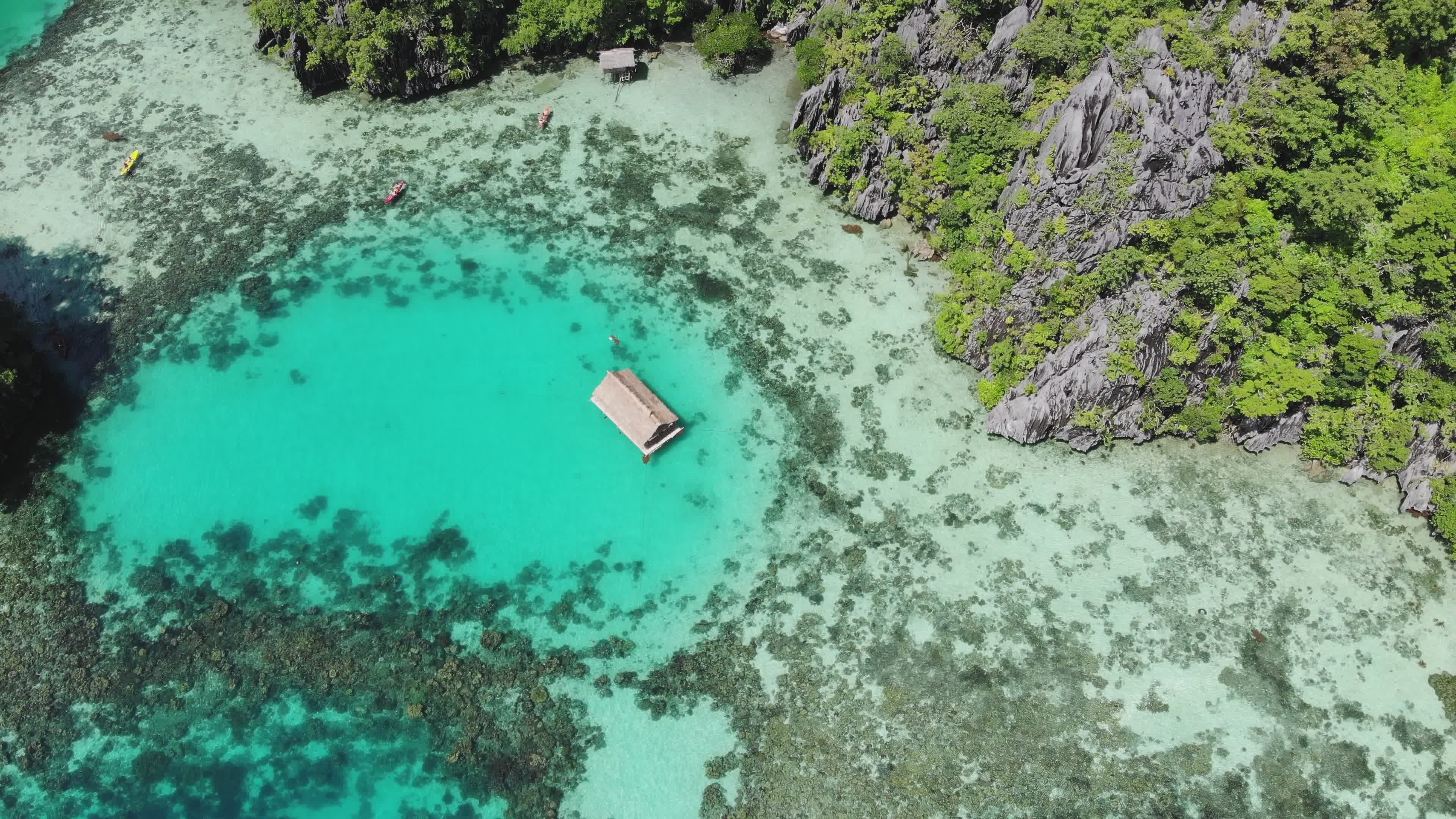 Drone Footage of Turquoise Lagoons in Palawan Free Stock Video Footage ...