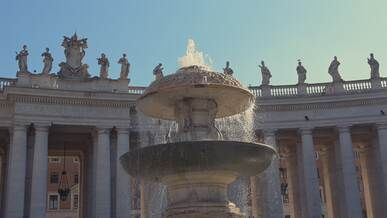 serene vatican city fountain scene