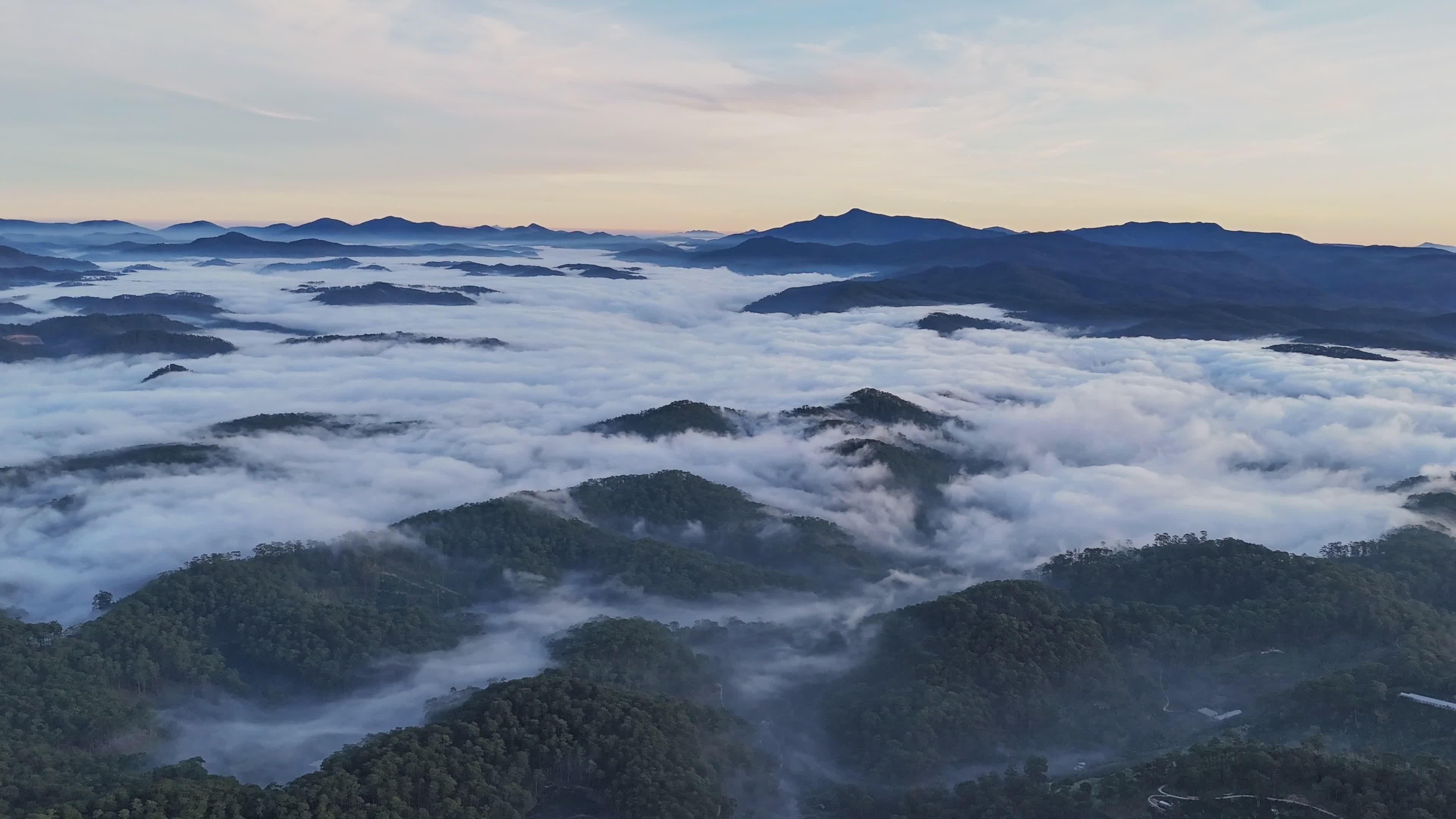 Breathtaking Aerial View Above Mountain Clouds Free Stock Video Footage ...