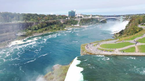 Aerial Footage Of The Niagara River Valley 