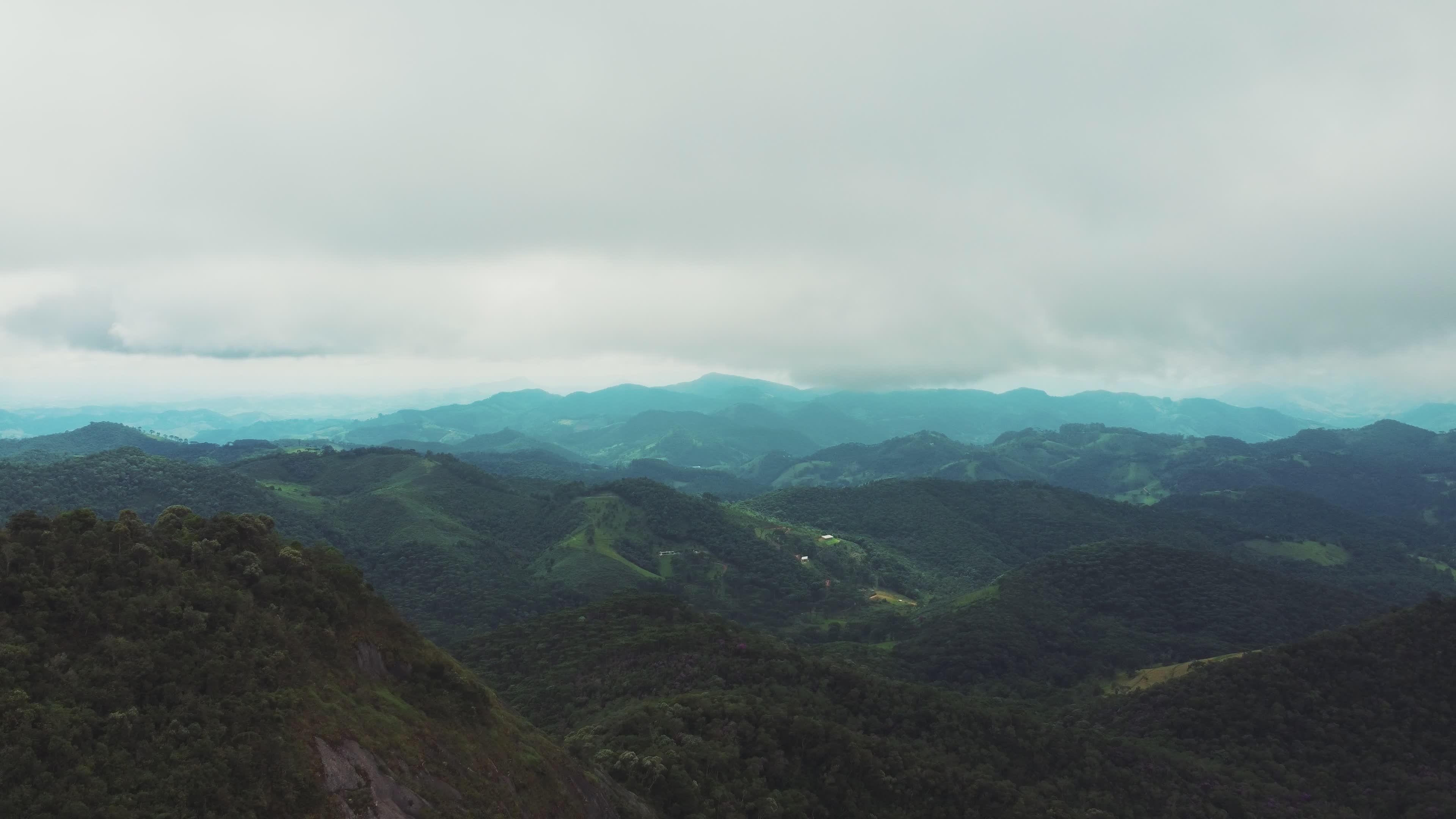 Aerial View of Lush Green Mountain Landscape Free Stock Video Footage ...