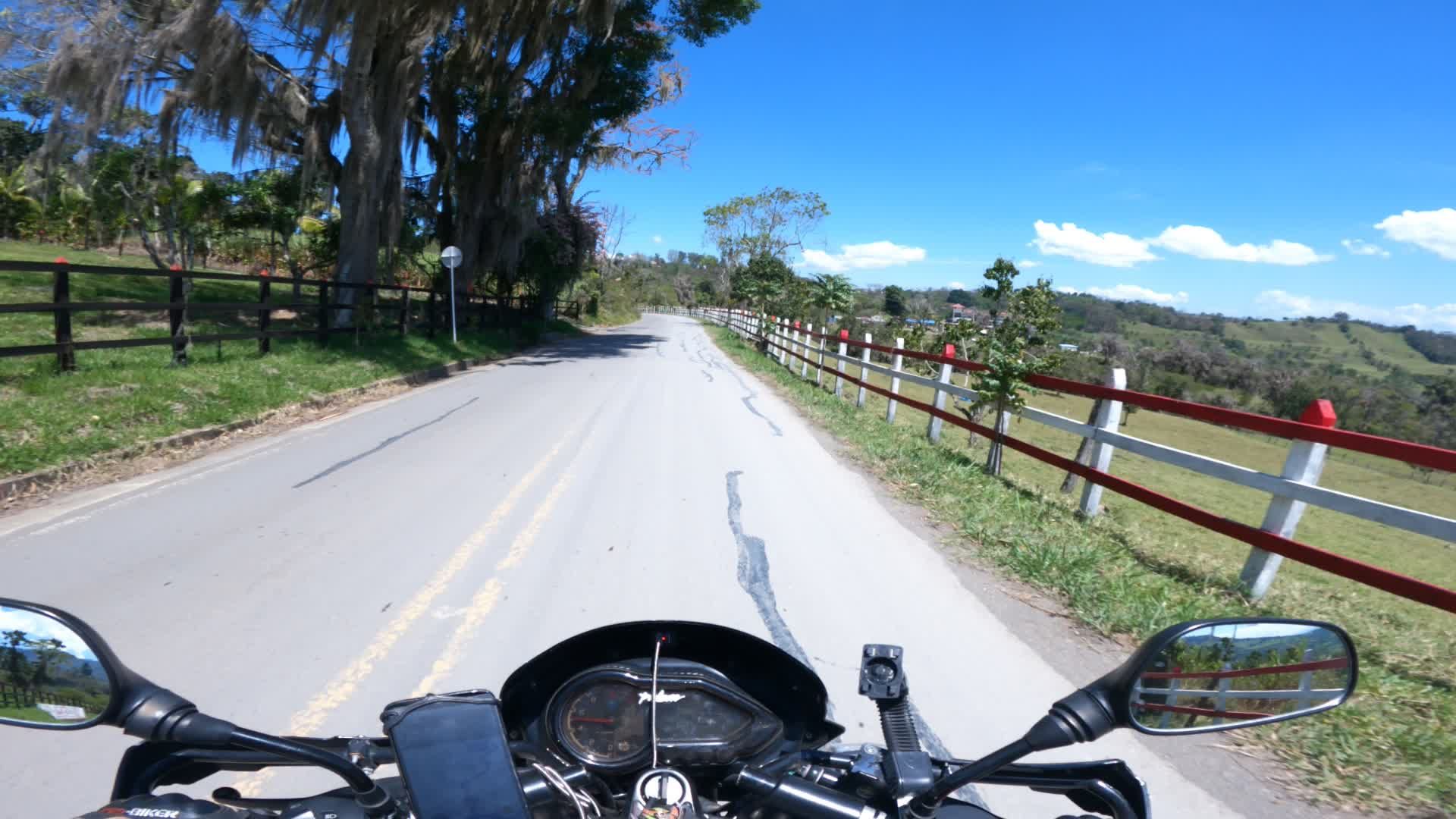 Scenic Motorcycle Ride through Countryside Roads Free Stock Video ...