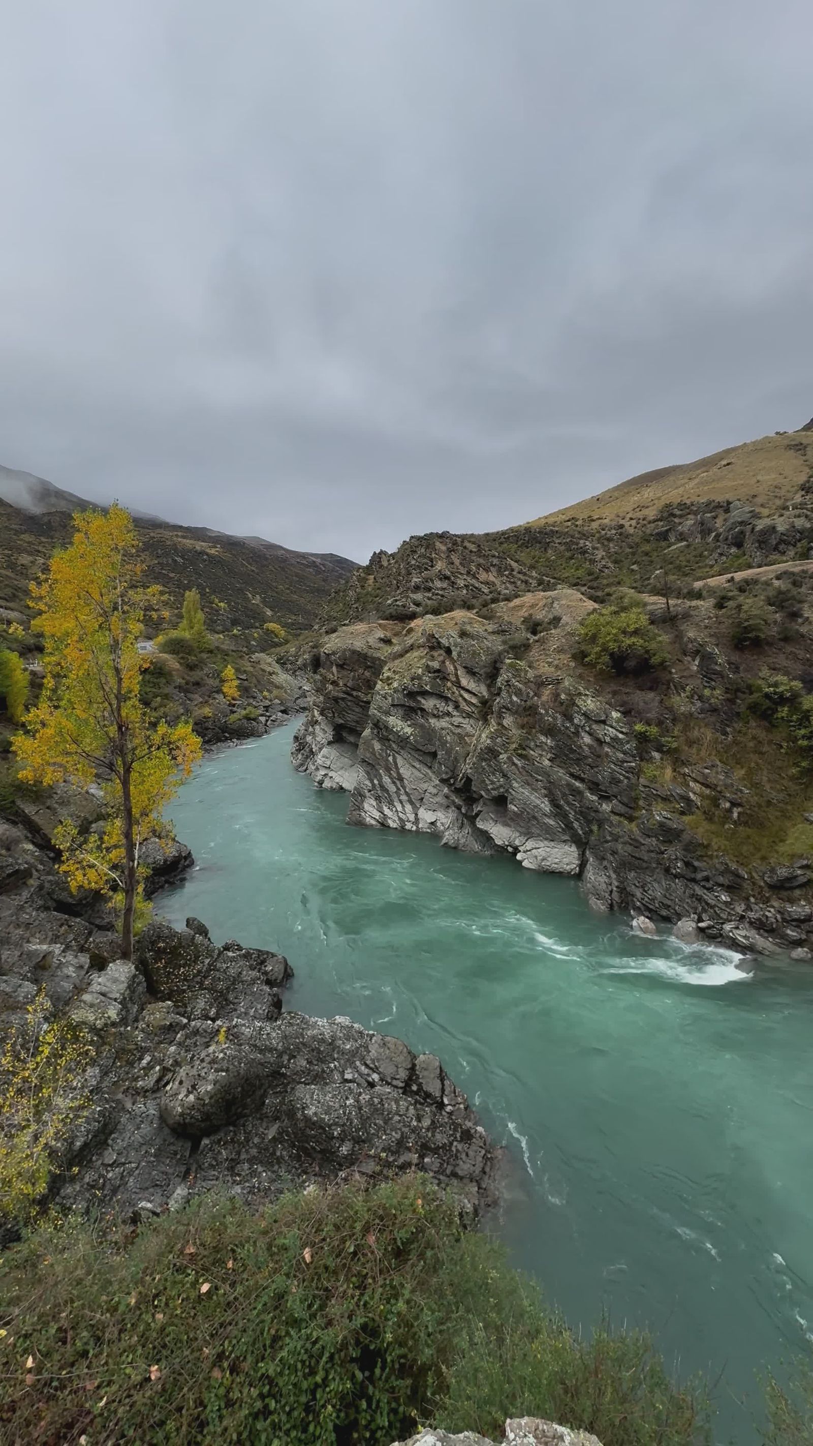 Scenic Mountain River Flowing Through Rocky Terrain Free Stock Video ...