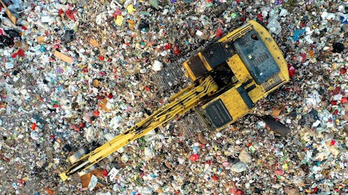 A Pile Of Trash In Bird's Eye View