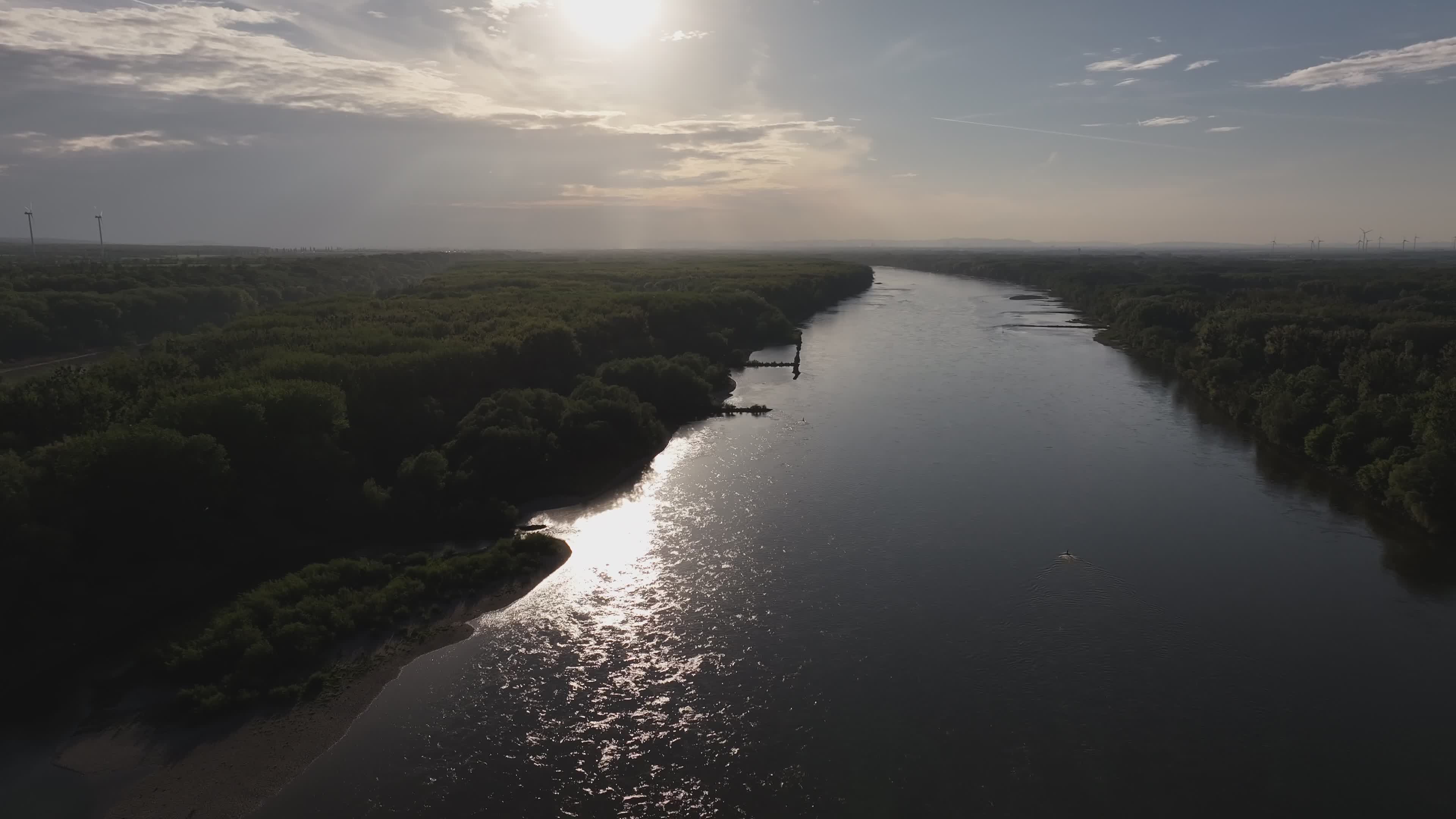 Serene Aerial View of River at Sunset Free Stock Video Footage, Royalty ...