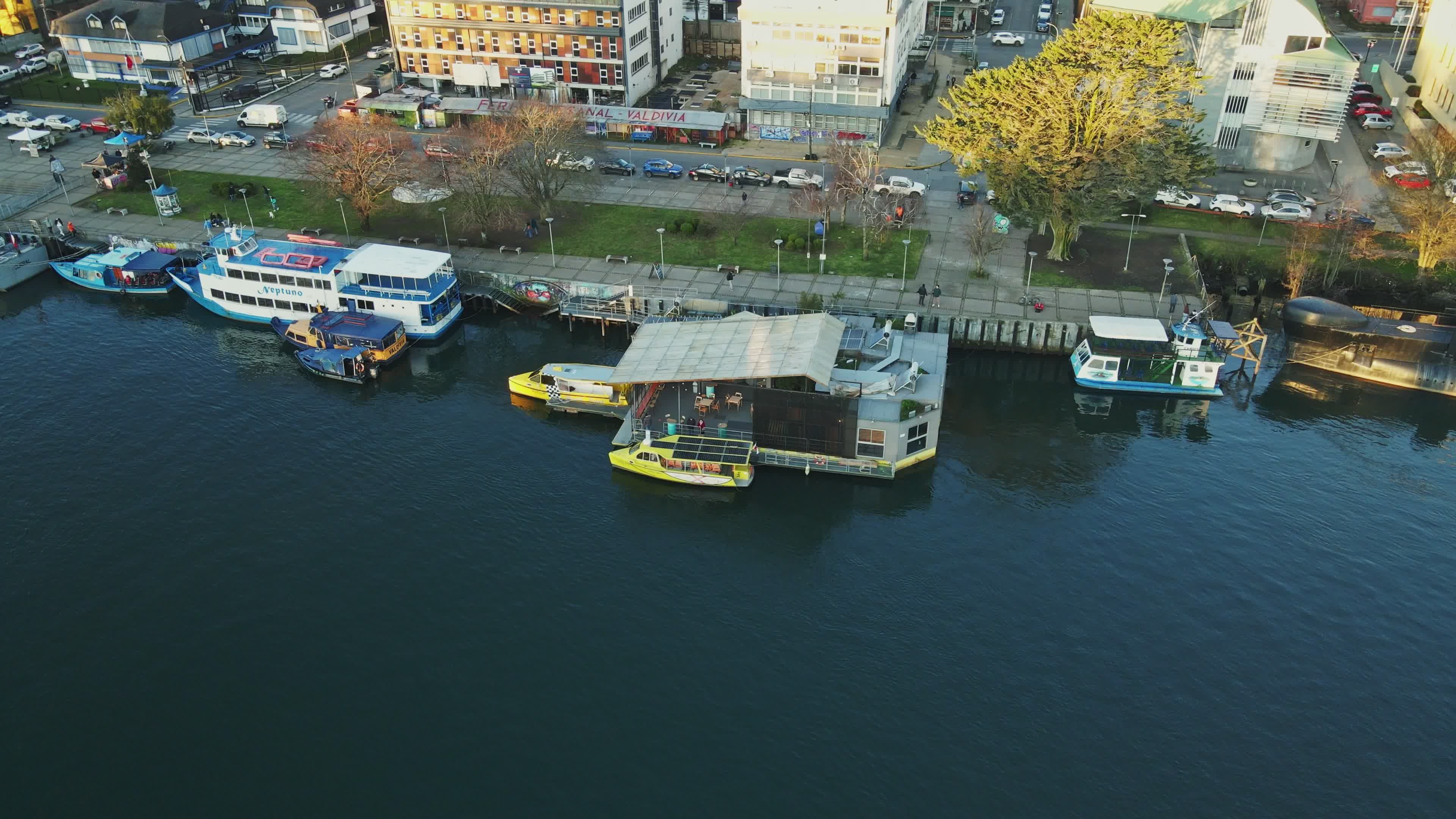 Aerial View of Docked Boats on River Free Stock Video Footage, Royalty ...