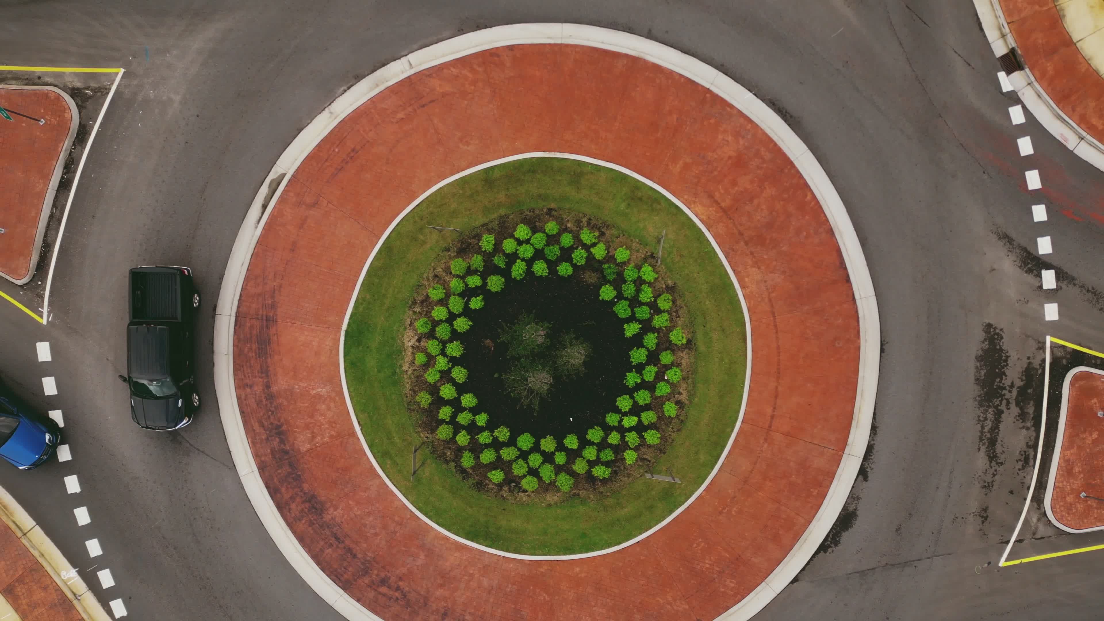 Aerial View of Roundabout Traffic Flow Free Stock Video Footage ...
