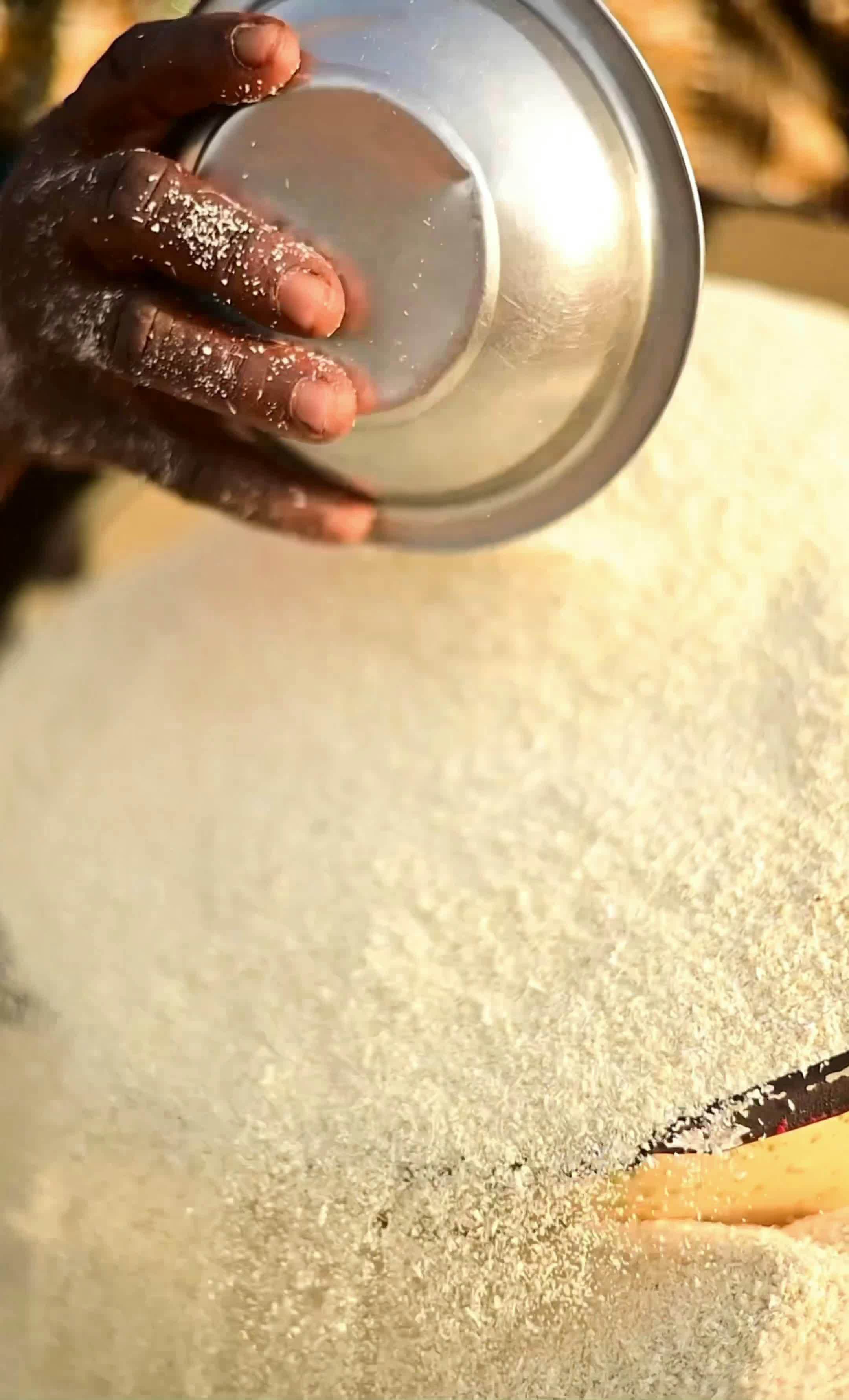 African Woman Sifting Rice, Traditional Method Free Stock Video Footage ...