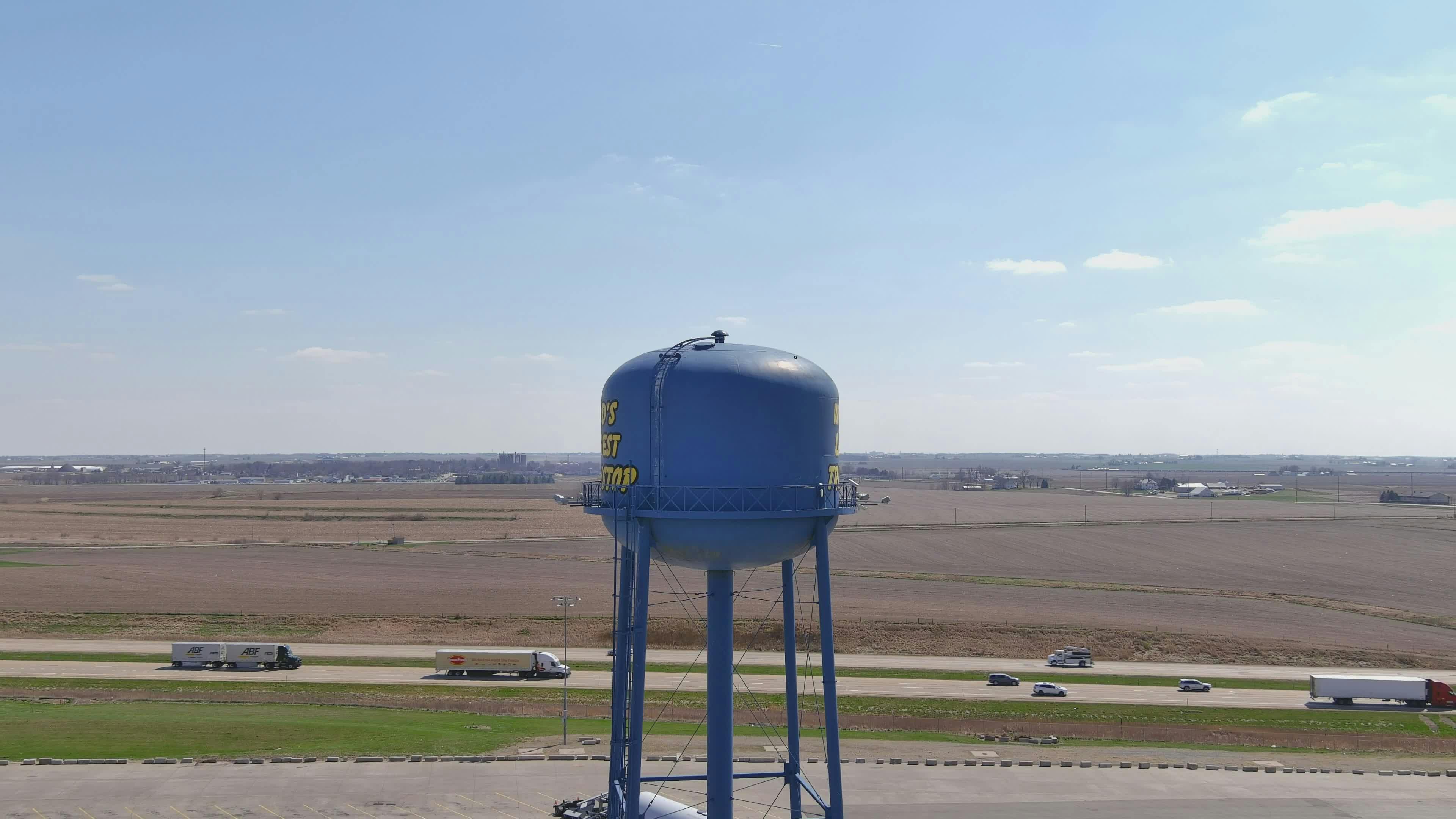 4K Aerial View of Iowa's Largest Truckstop Free Stock Video Footage ...