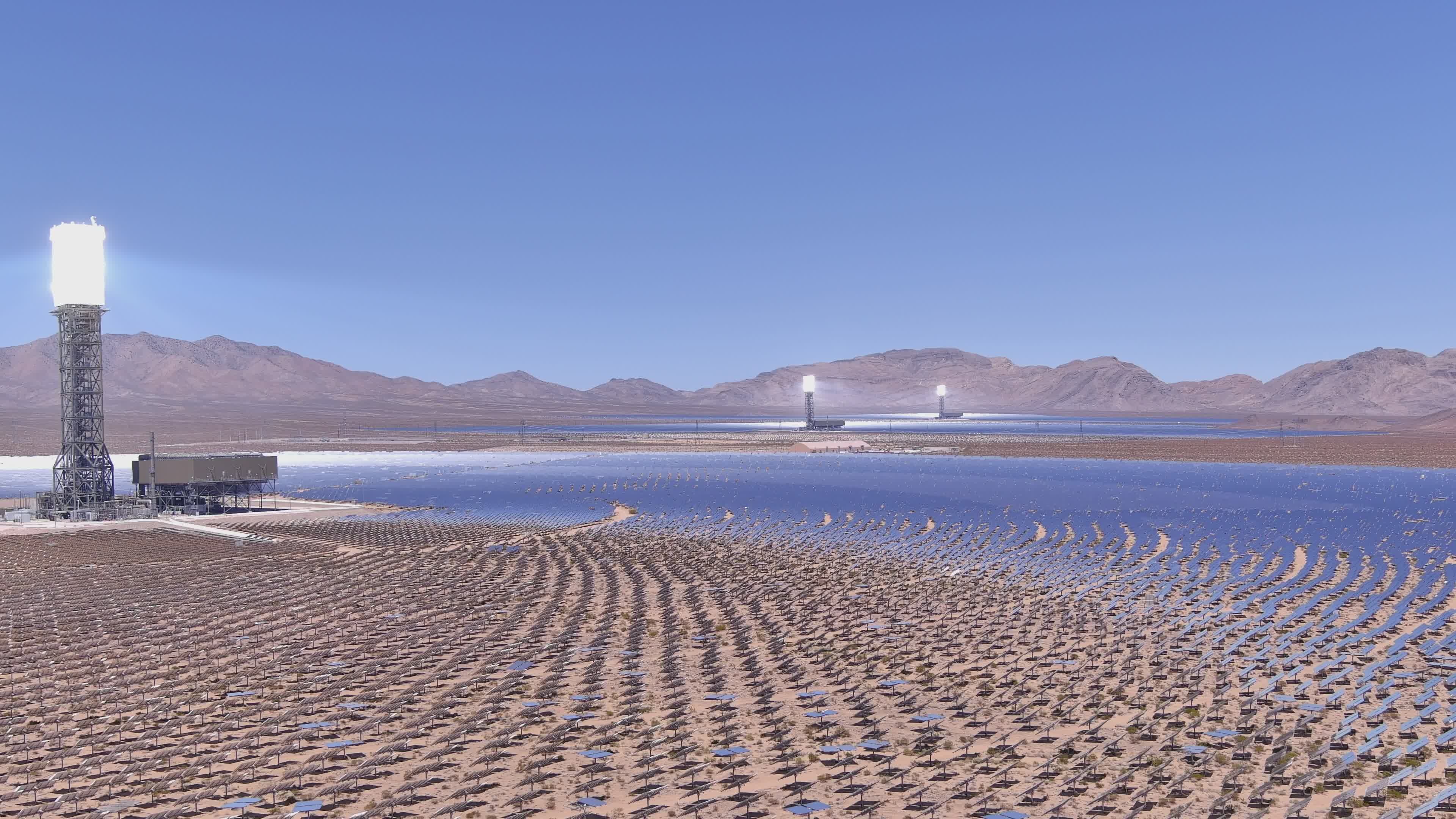 Aerial View of Mojave Desert Solar Farm Free Stock Video Footage ...