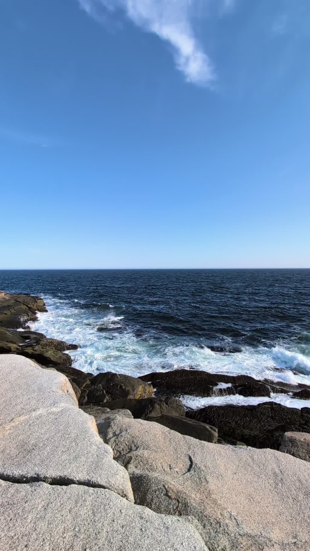 Serene Ocean Waves Crashing on Rocky Shore Free Stock Video Footage ...