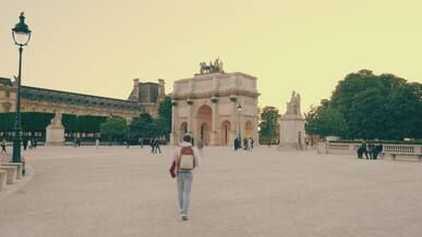 sunset walk at the louvre in paris