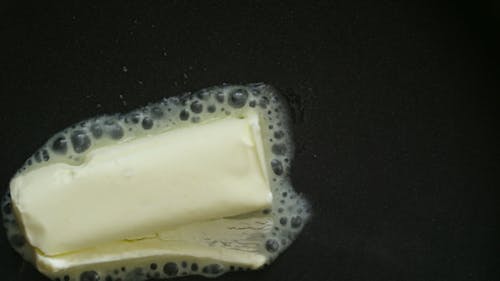 Close-up View Of Melting Butter In A Hot Pan