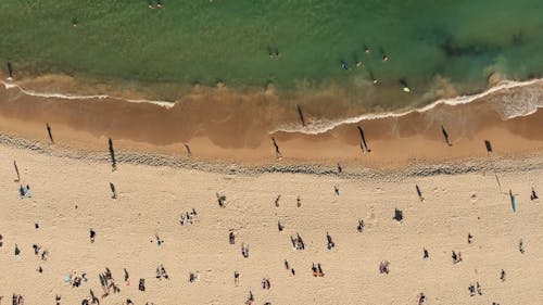 Gente Disfrutando De La Playa En Un Día Soleado