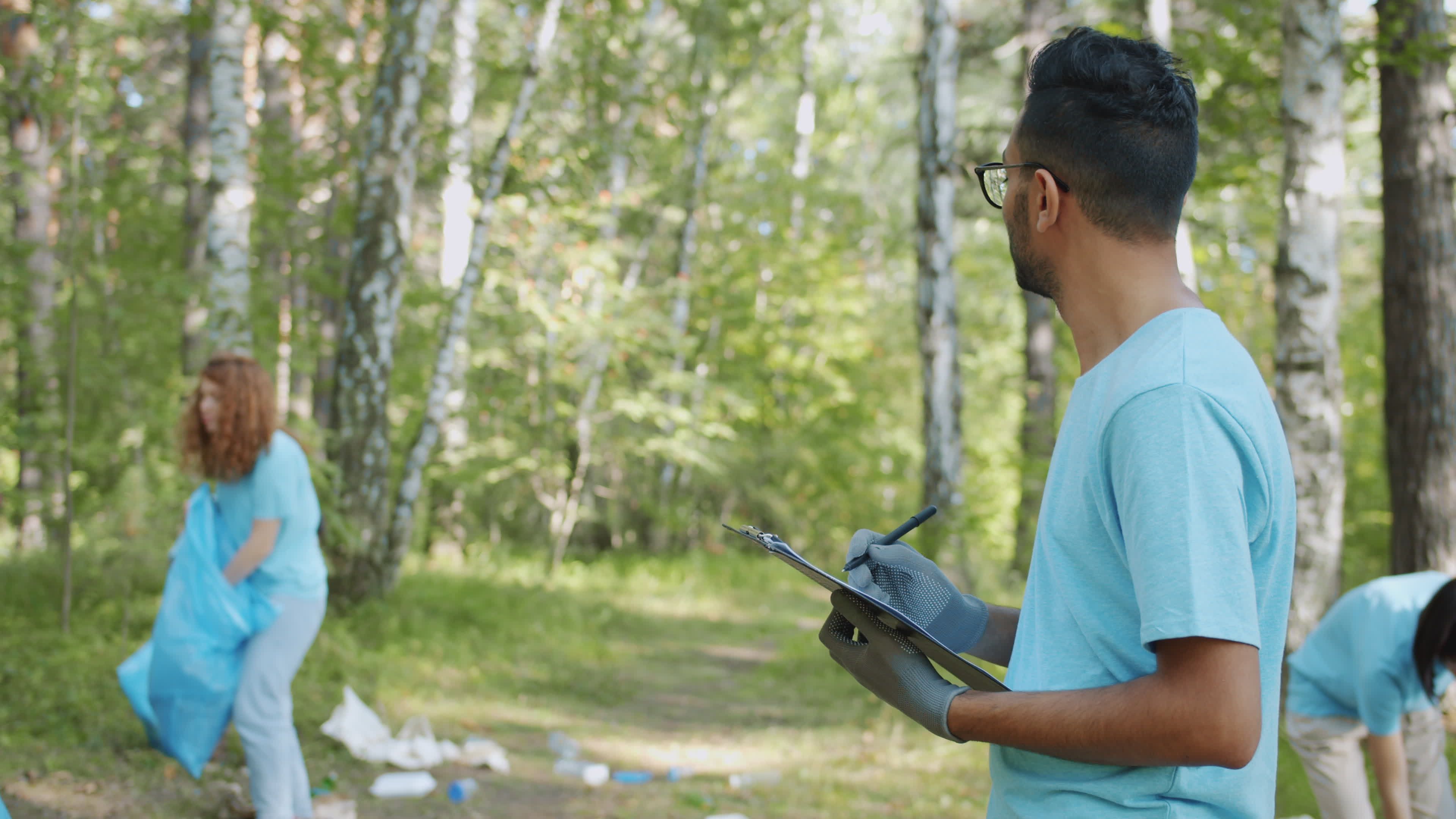 Volunteers Cleaning Forest Preserve Park Area Free Stock Video Footage ...