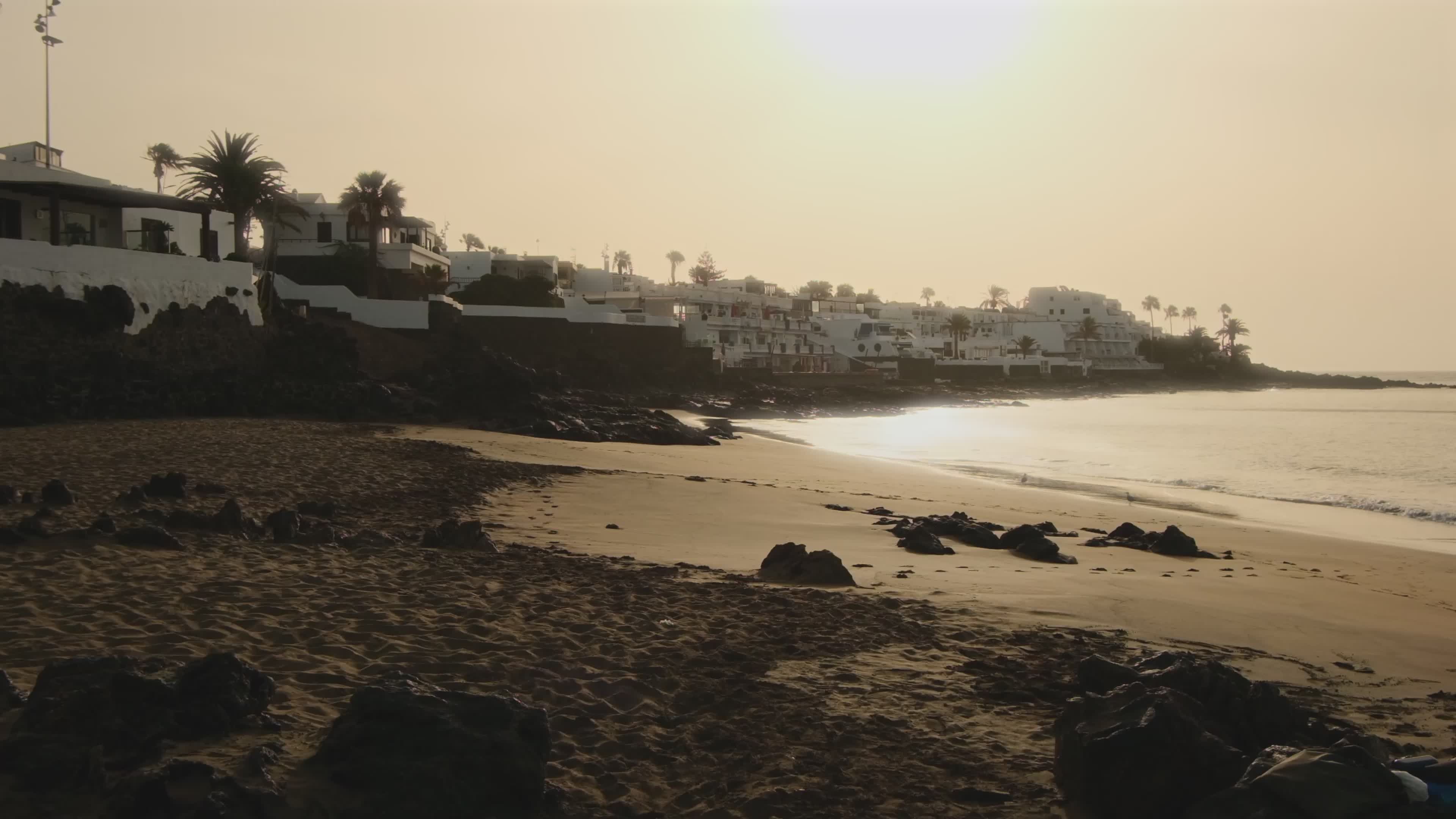Scenic Beach Sunset with Two People Viewing Free Stock Video Footage ...