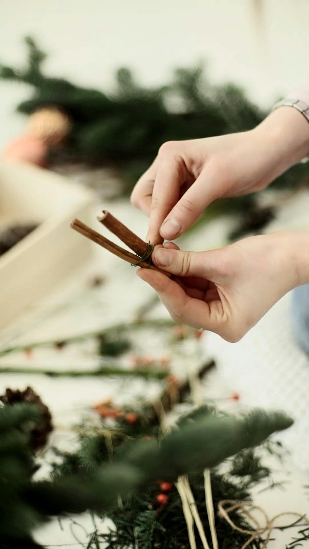 Binding Two Sticks Together Using A Metal Wire · Free Stock Video