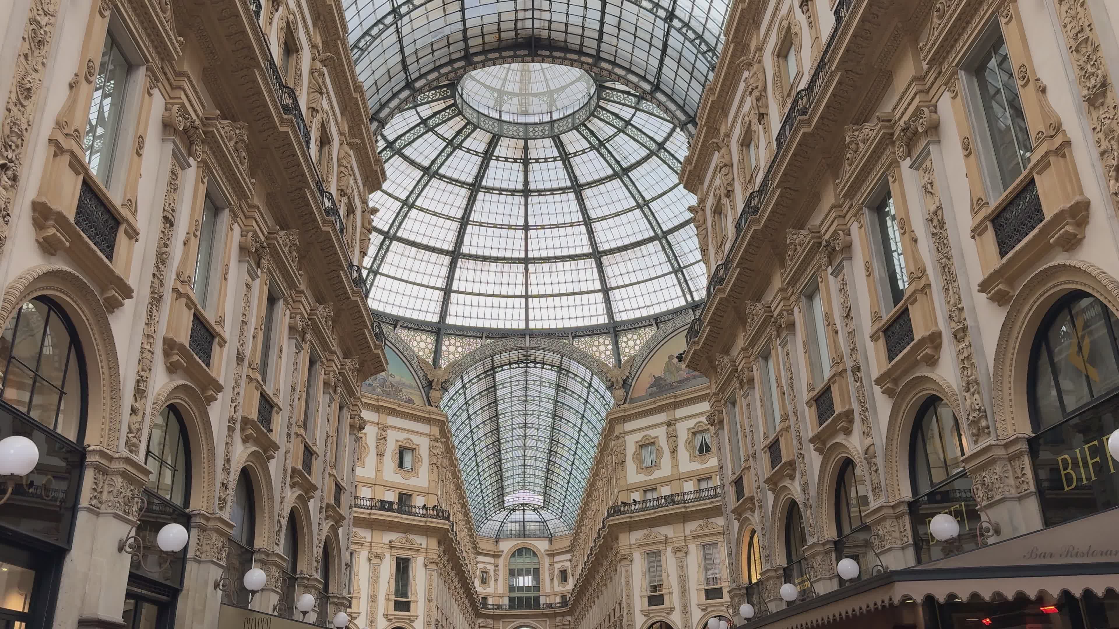 Stunning Interior of Galleria Vittorio Emanuele II Free Stock Video ...