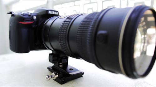 A Modern Camera With Large Zoom Lens