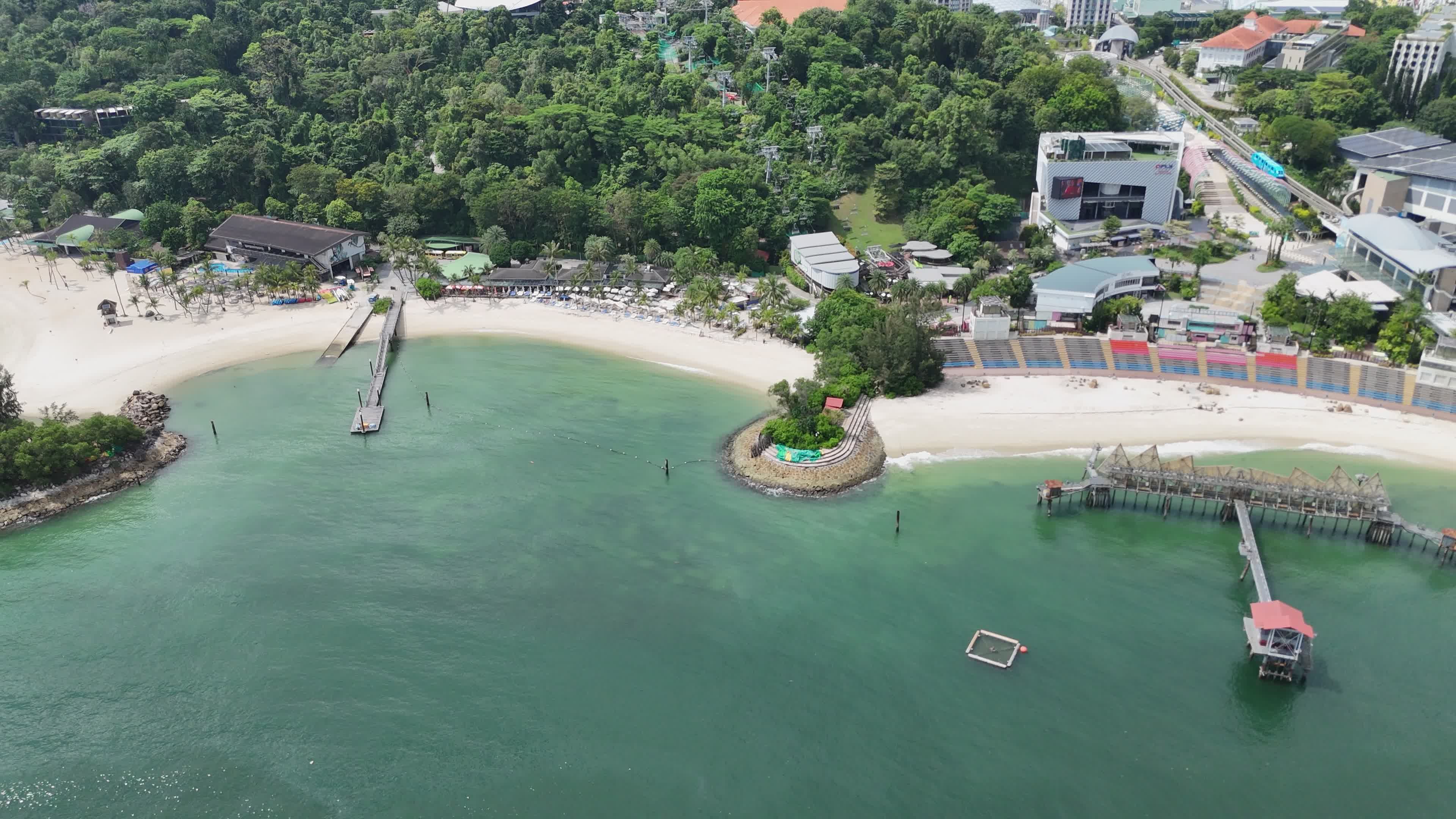 Aerial View of Sentosa Island Beachfront Free Stock Video Footage ...