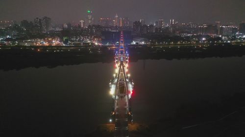 Illuminated Bridge at Night in Urban Cityscape Free Stock Video Footage ...
