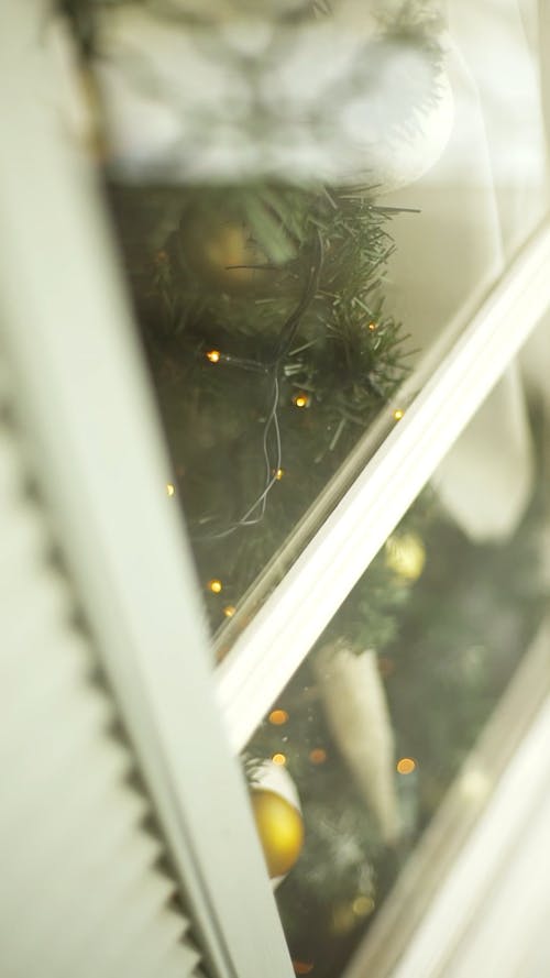 View Of A Christmas Tree Near A Window