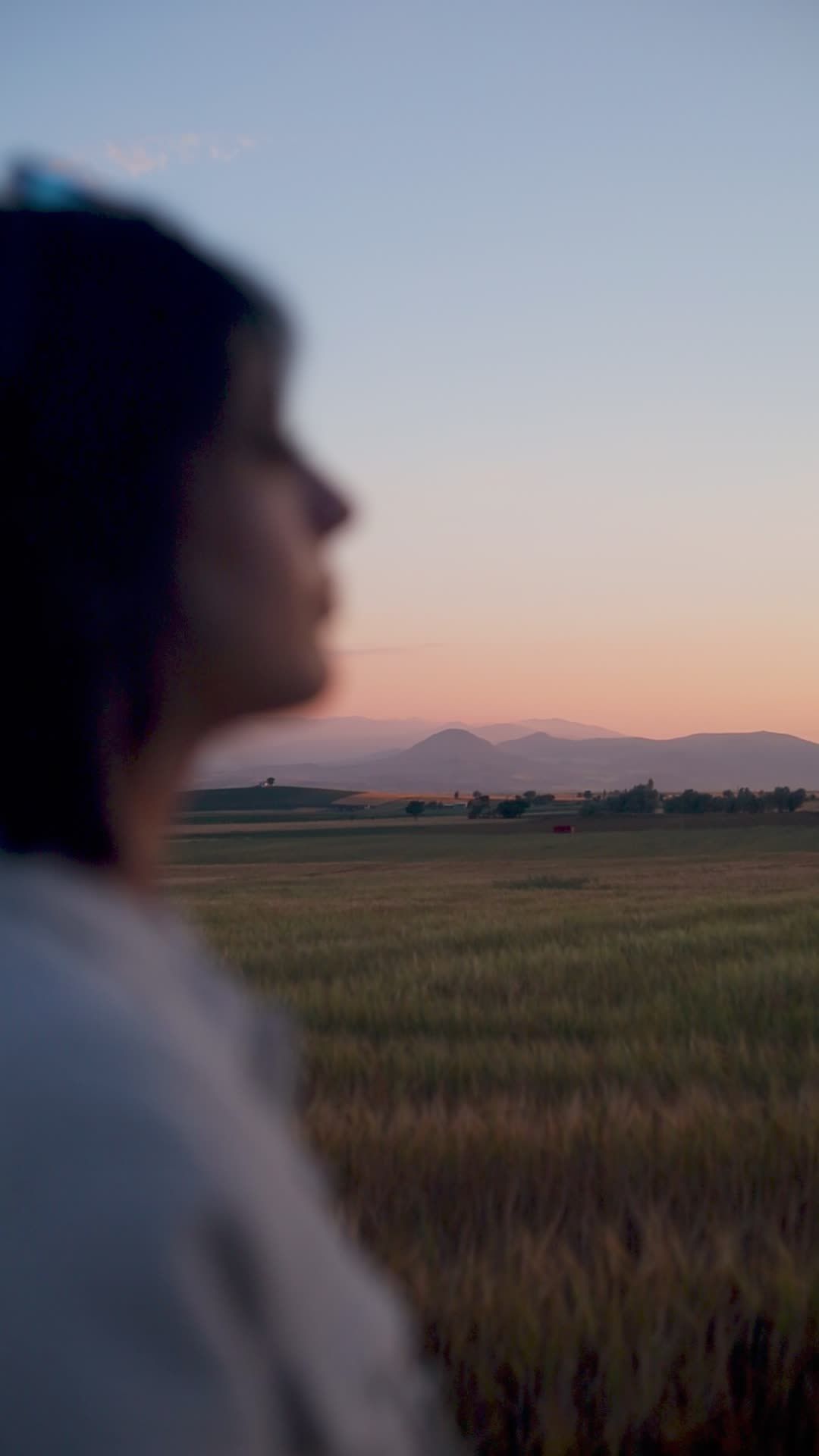 Silhouette of Woman at Sunset on Quiet Field Free Stock Video Footage ...