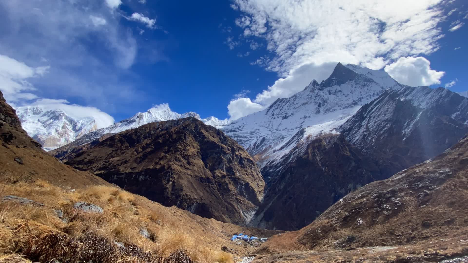 Stunning Fishtail Mountain View in Nepal Free Stock Video Footage ...