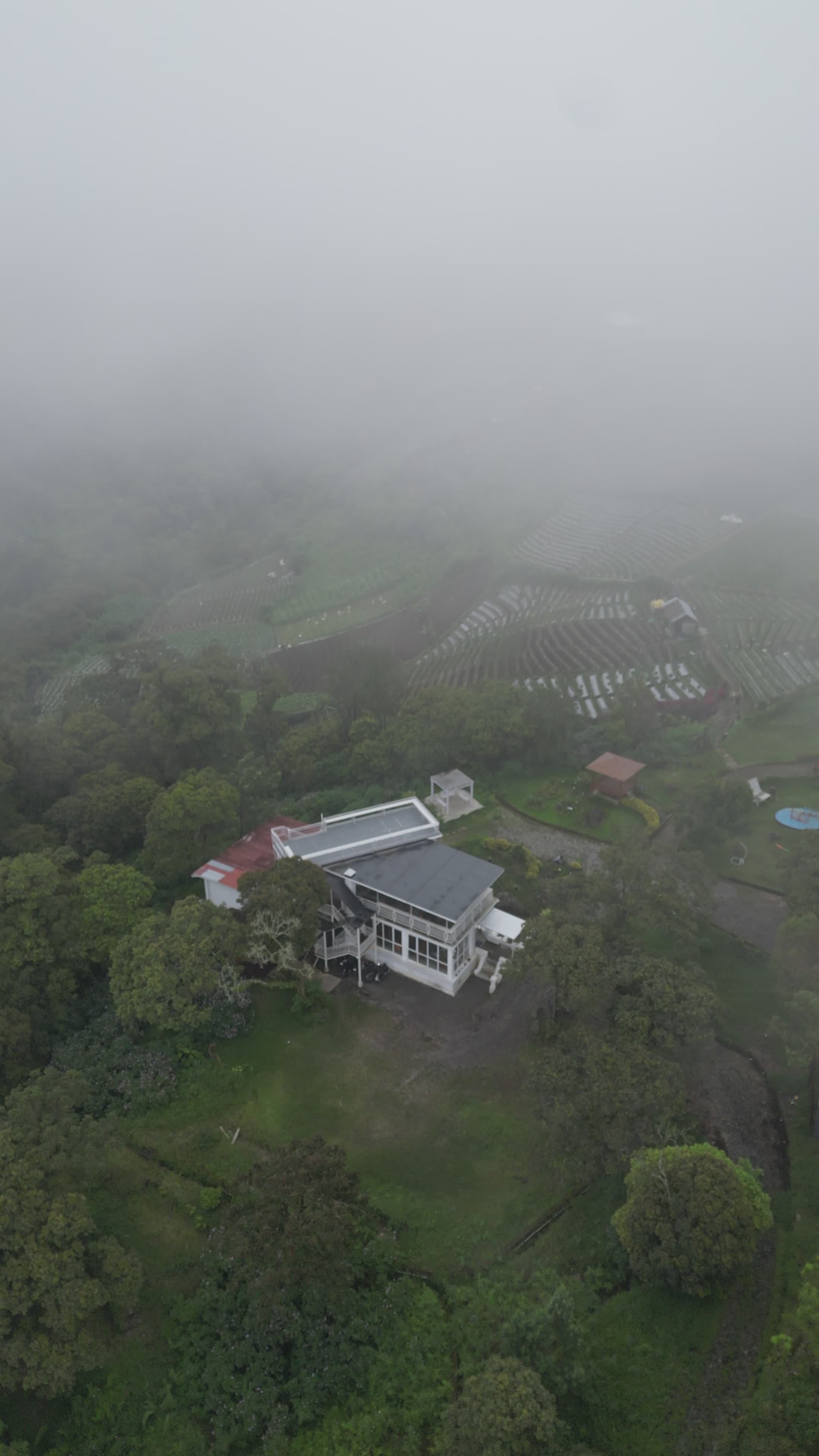 Serene Aerial View of Misty Landscape Free Stock Video Footage, Royalty ...
