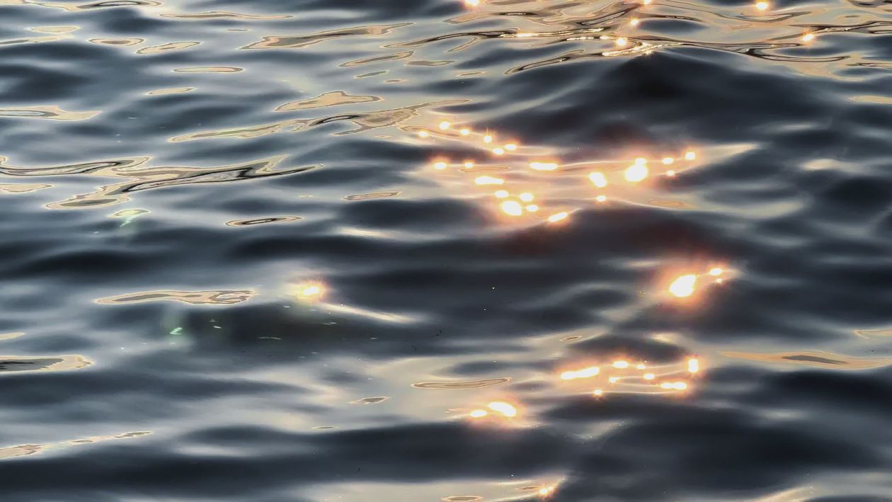 Sunlight Sparkling on Gentle Water Waves Free Stock Video Footage ...