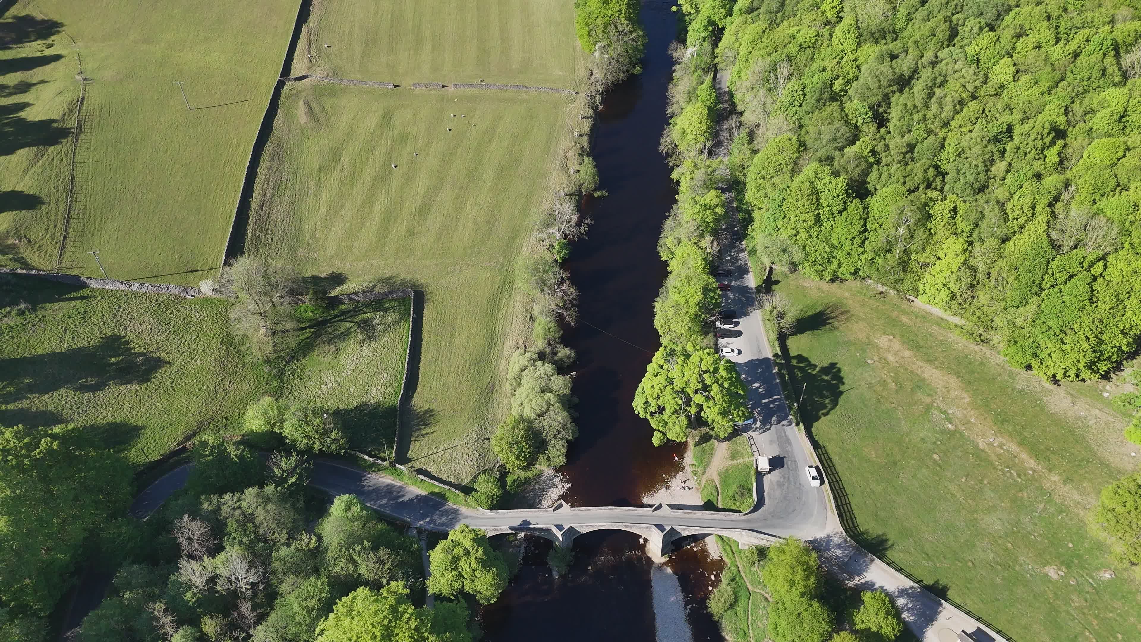 Scenic Aerial View of Lush Green Countryside Free Stock Video Footage ...