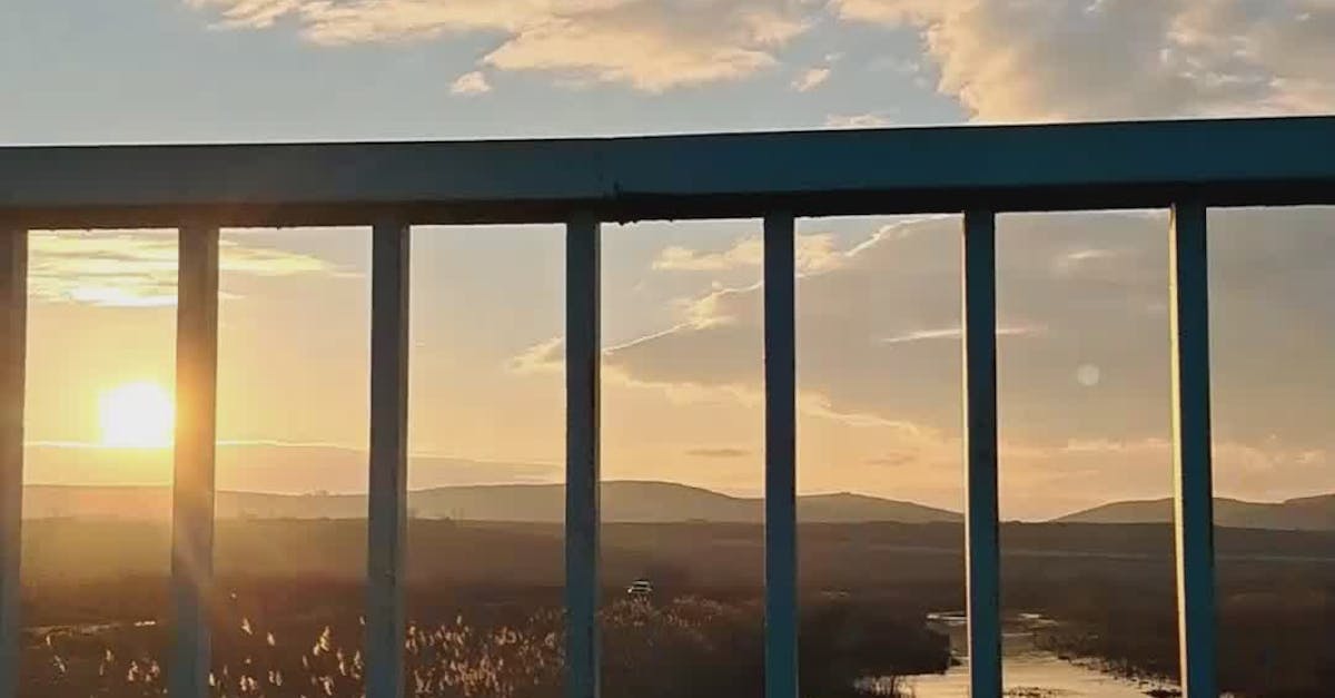 Scenic Sunset View Through Bridge Railings Free Stock Video Footage ...