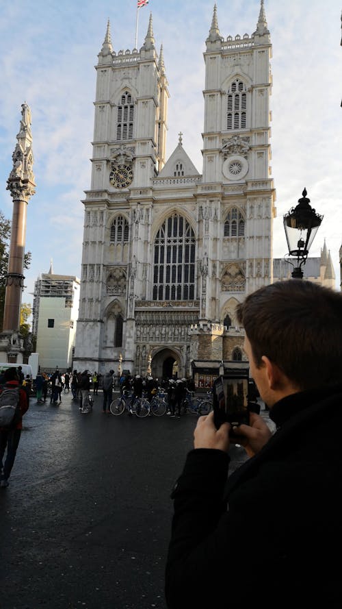 People Standing outside Westminster Abbey