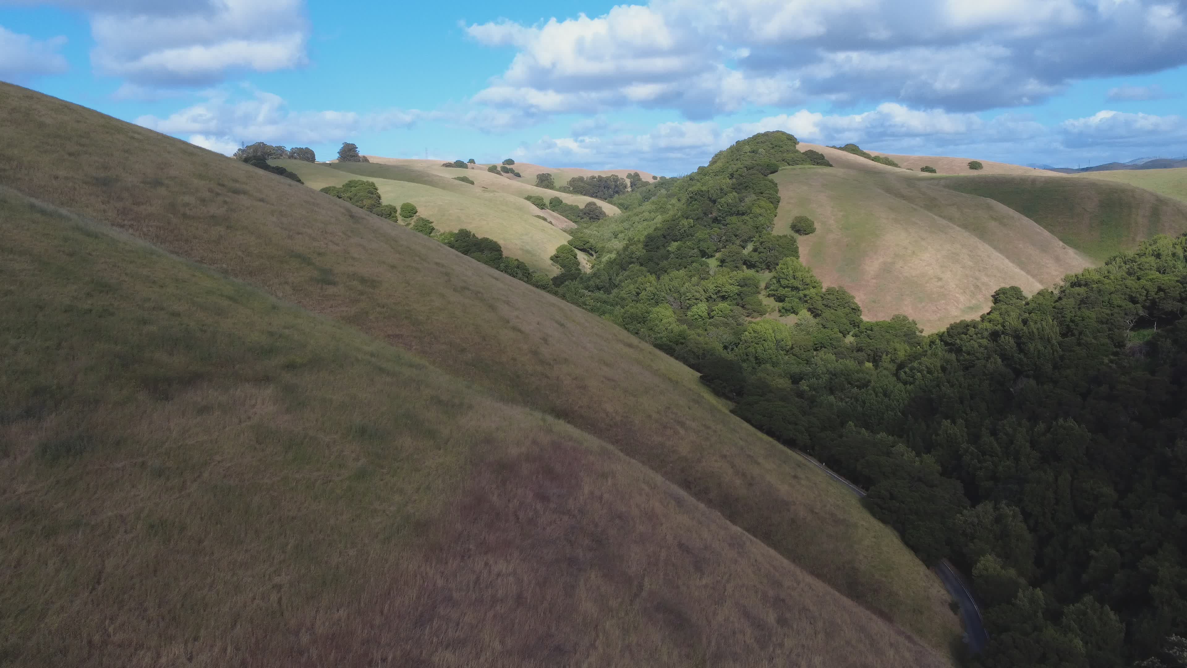 Aerial Scenic View of Rolling Green Hills Free Stock Video Footage ...