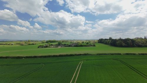 Scenic Aerial View of Lush Green Fields Free Stock Video Footage ...
