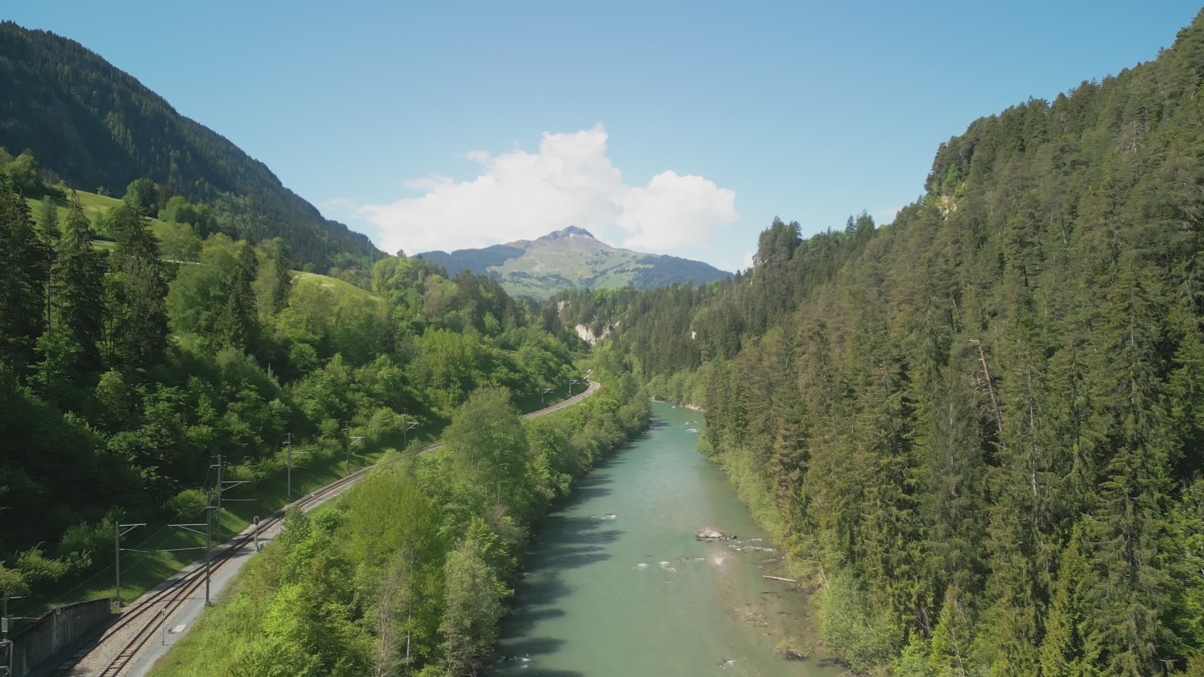 Drone Footage Of A Streaming River Free Stock Video Footage, Royalty ...