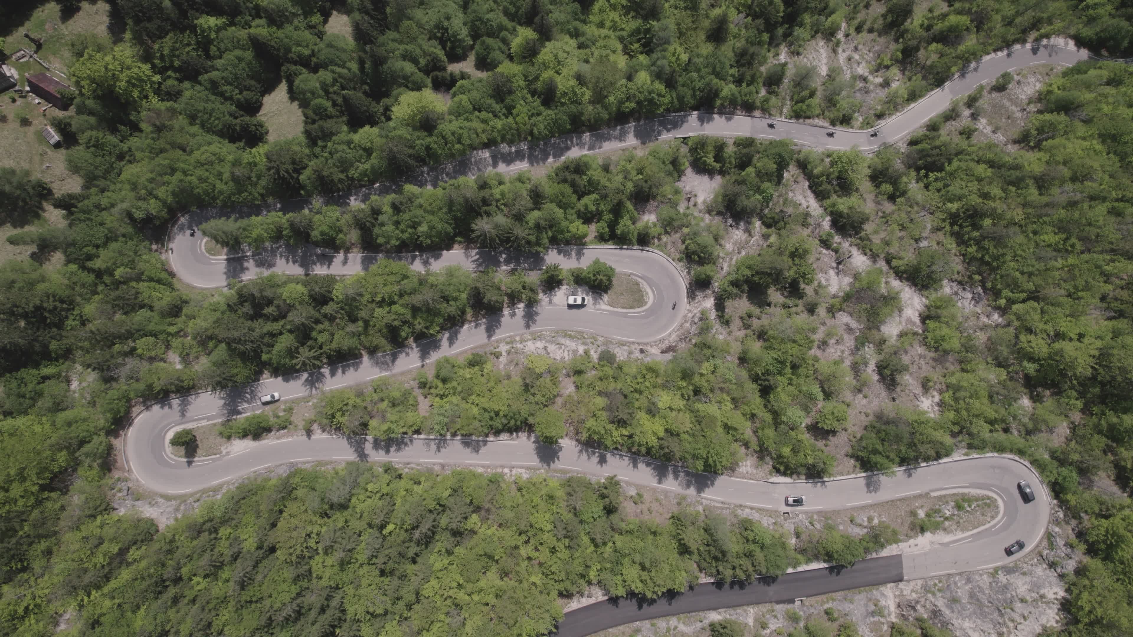 Aerial View of Serpentine Mountain Road Free Stock Video Footage ...