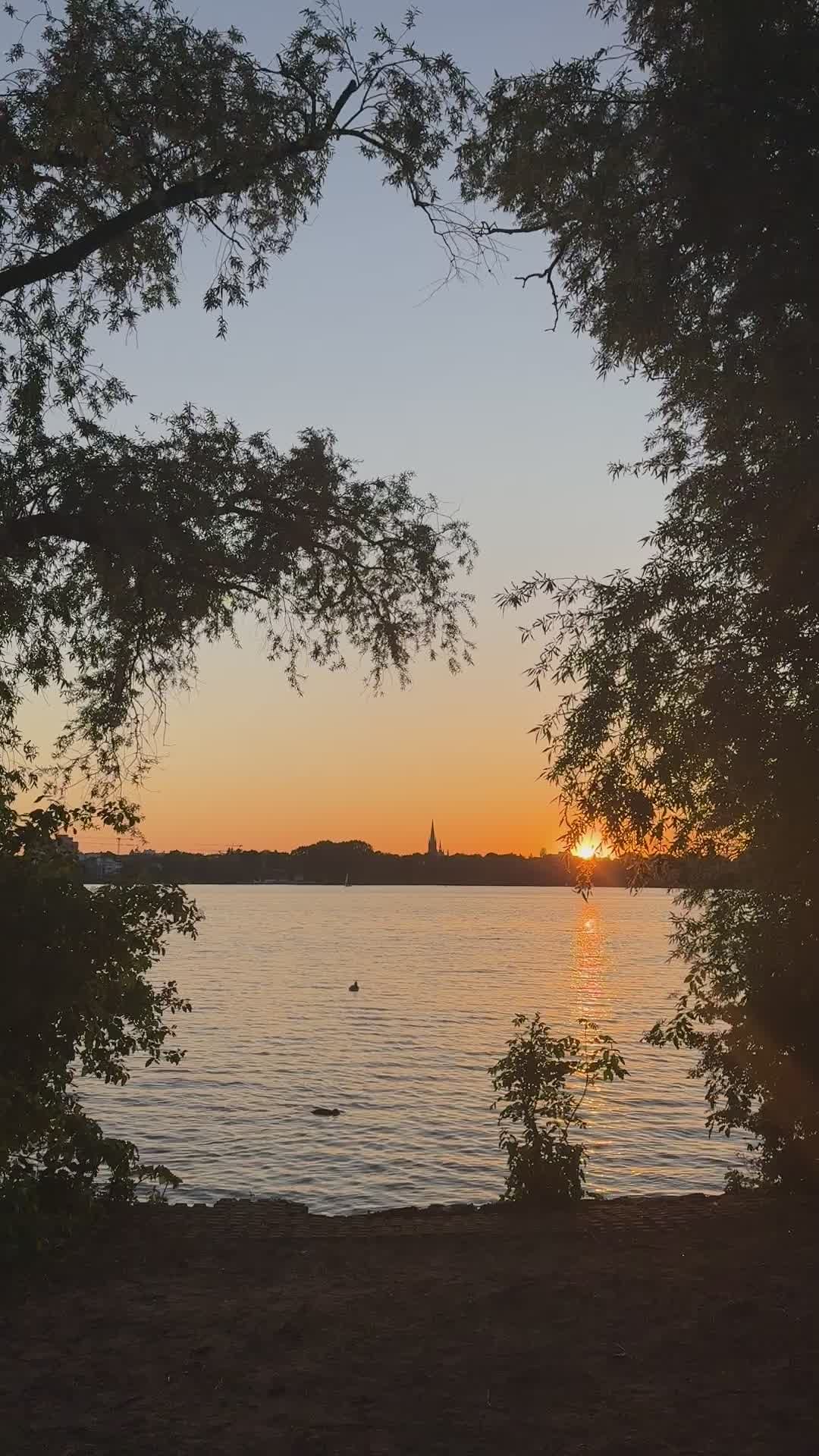 Enchanting Sunset Over Tranquil Lake Free Stock Video Footage, Royalty ...