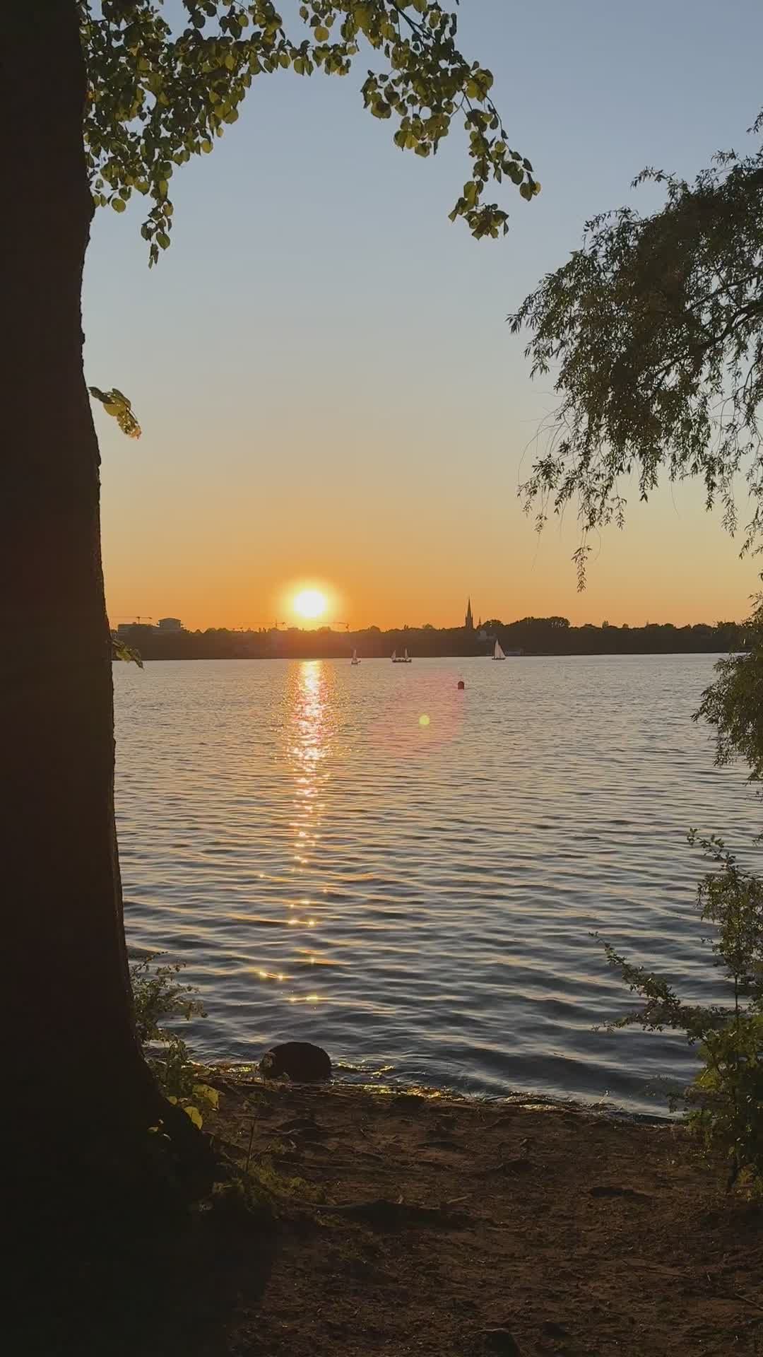 Serene Sunset Over a Tranquil Lake Free Stock Video Footage, Royalty ...