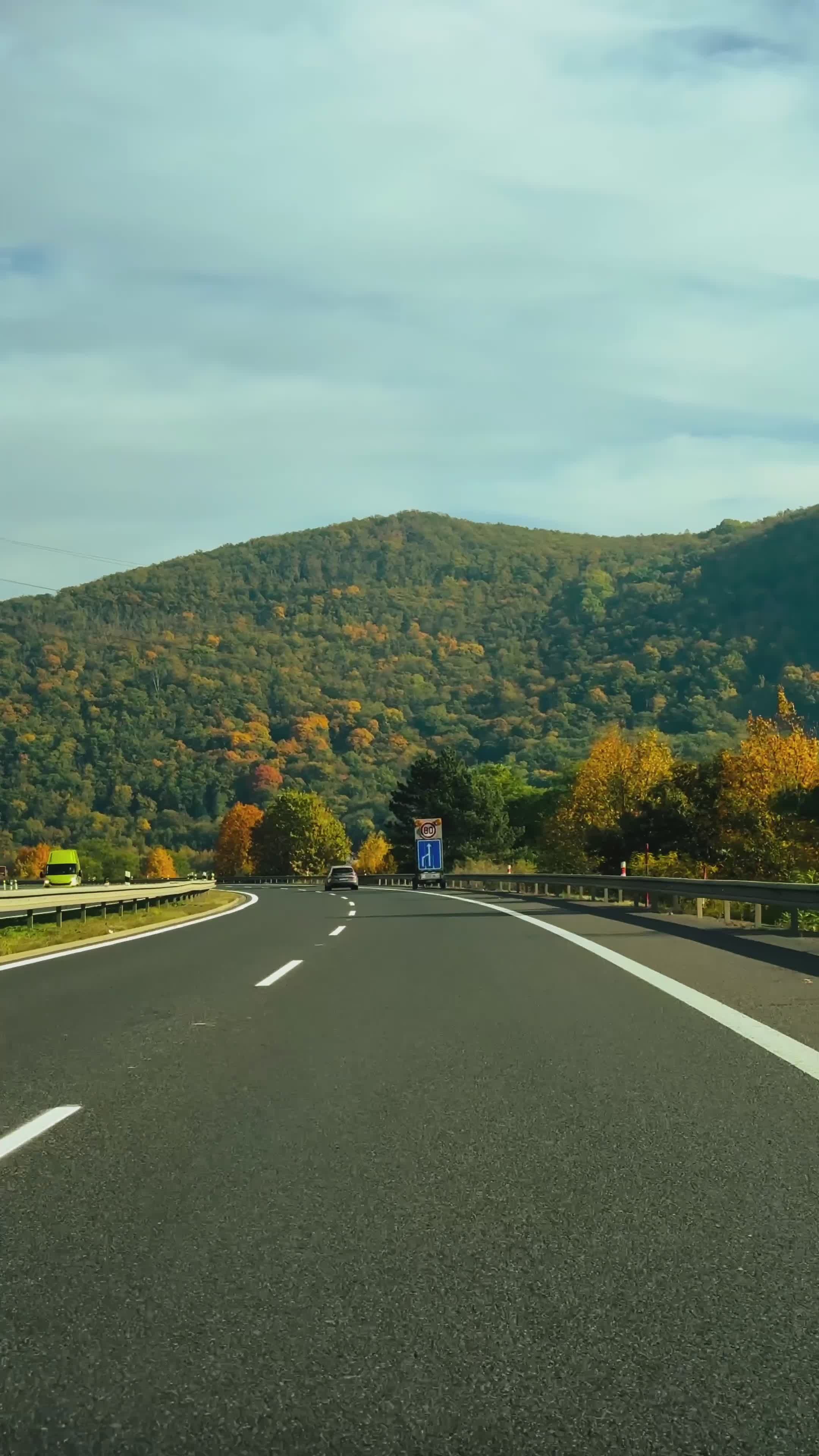 Scenic Autumn Drive Through Mountain Road Free Stock Video Footage ...