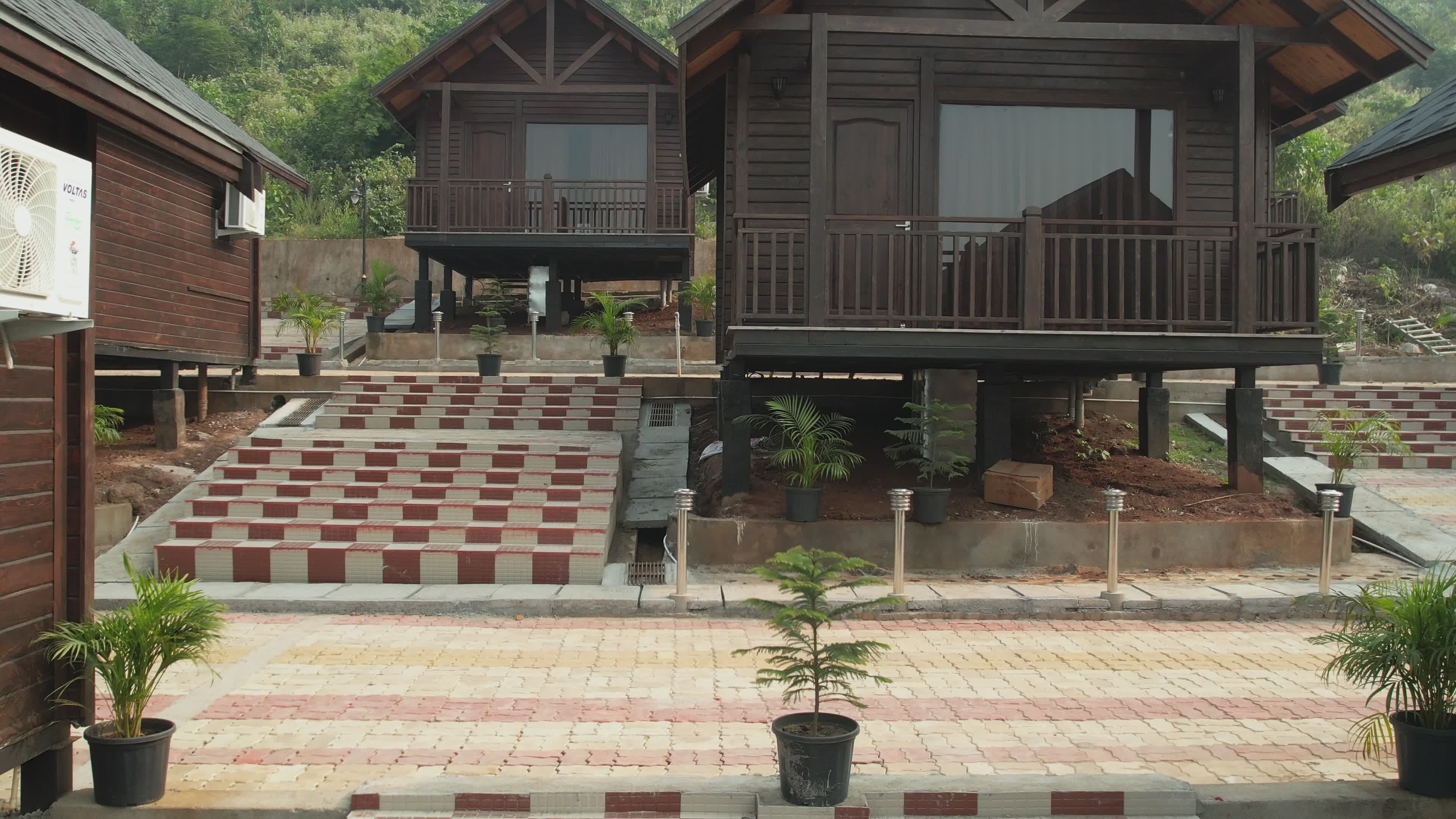 Charming Eco Cottages in Lush Green Setting Free Stock Video Footage ...