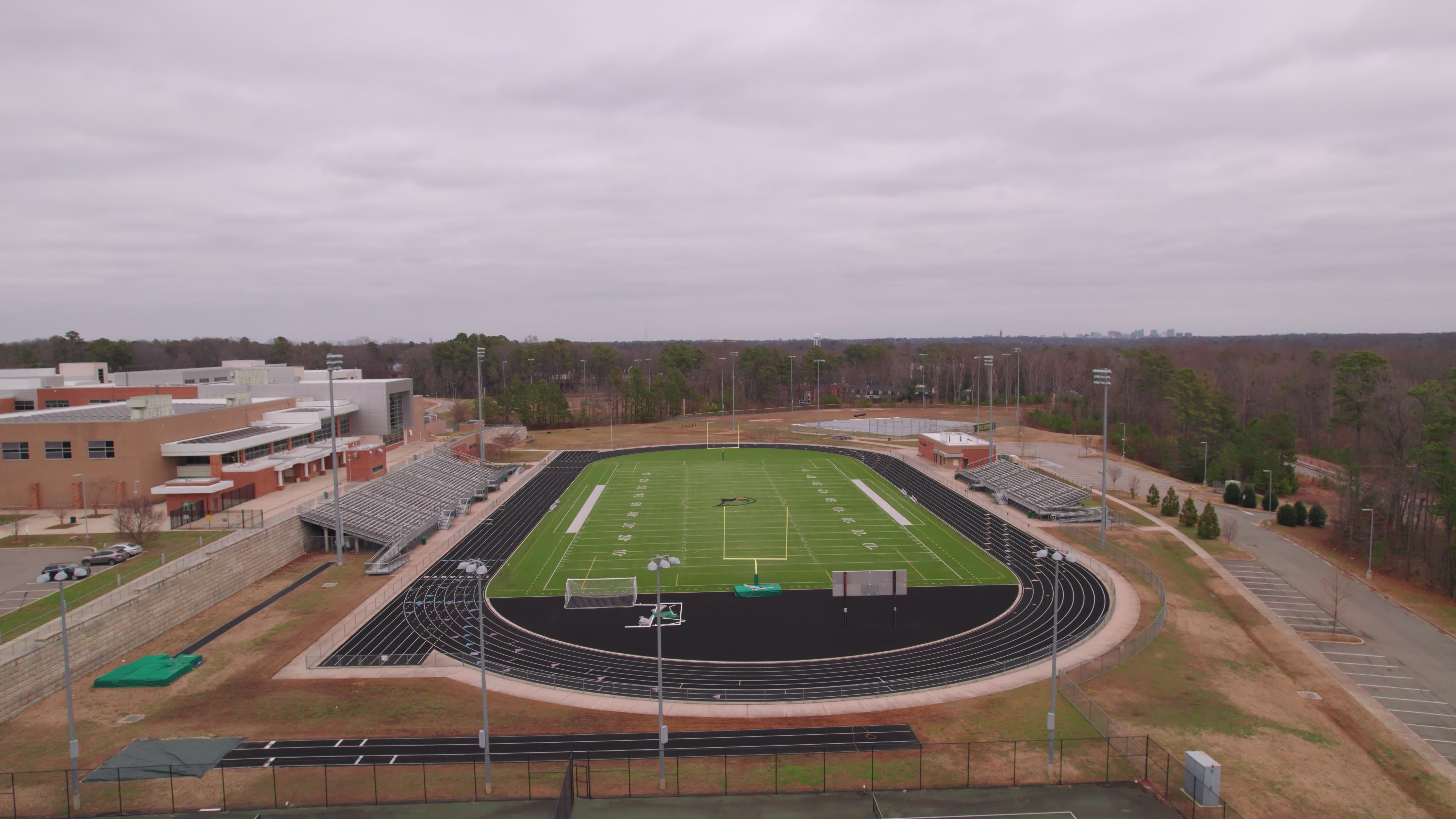 Aerial View of Empty Athletic Stadium Free Stock Video Footage, Royalty ...
