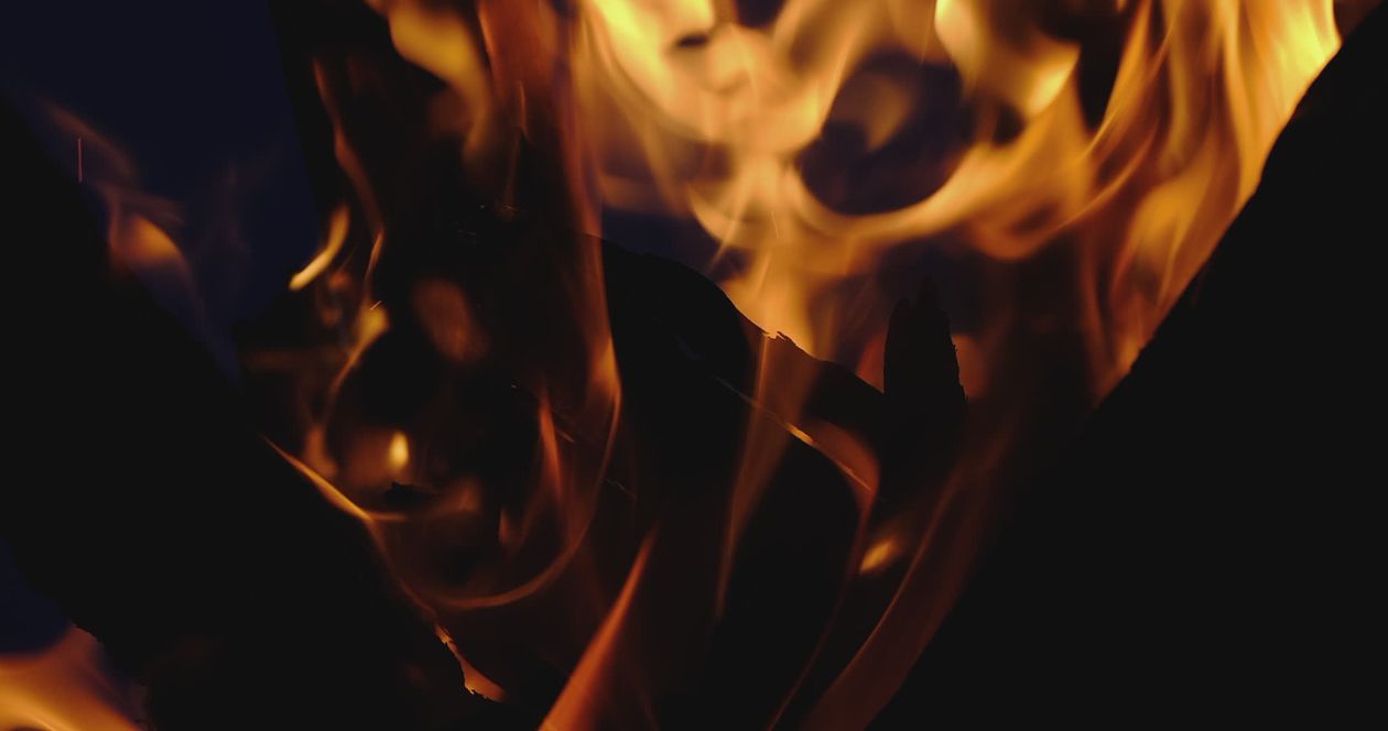 Vibrant Flames Dancing in Dark Night Free Stock Video Footage, Royalty ...